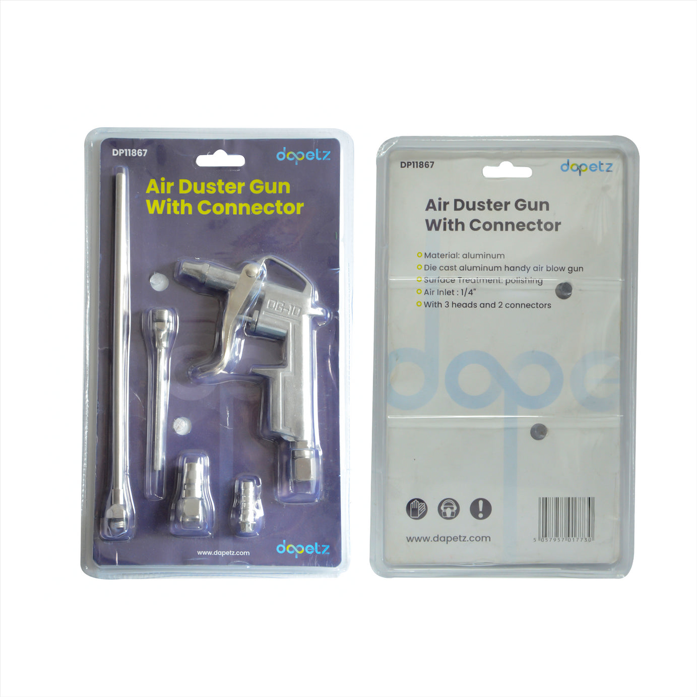 Air Compressor Duster Gun Compressed Air Blow Gun Tool 3 Heads, 2 connectors