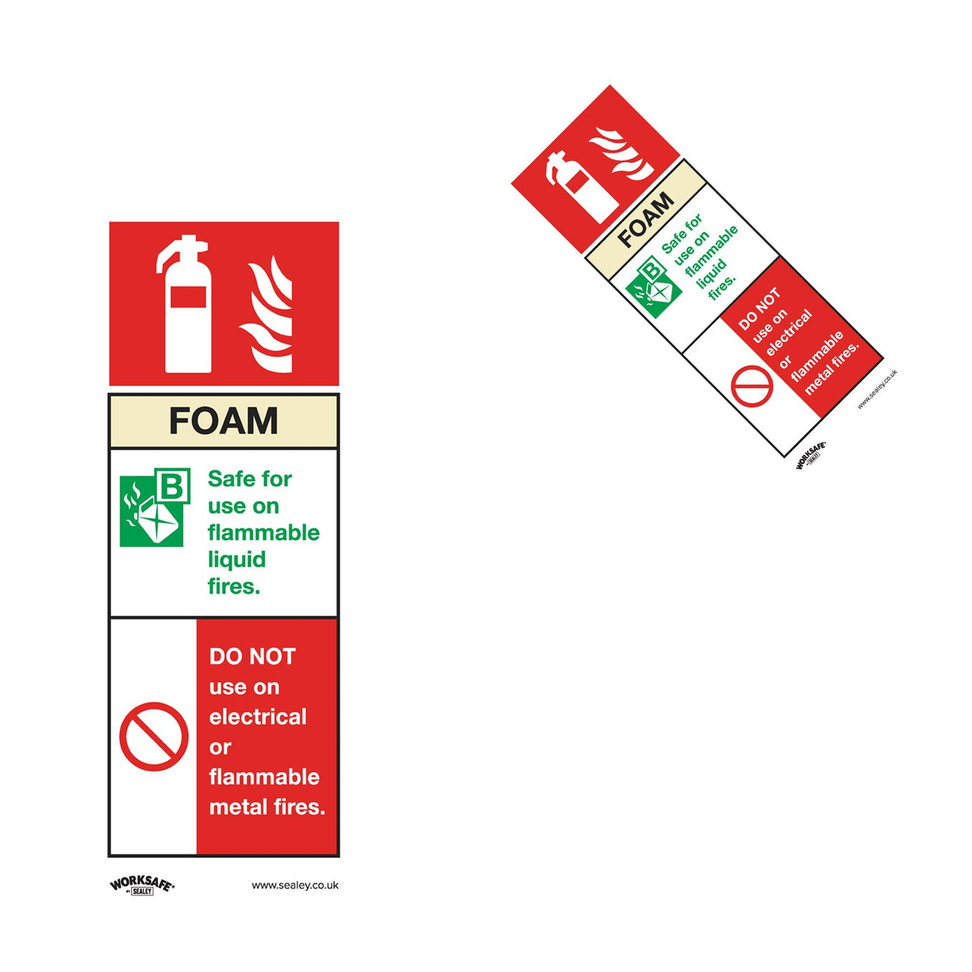 Sealey Safety Sign - Foam Fire Extinguisher - Rig Plast - Pk of 10