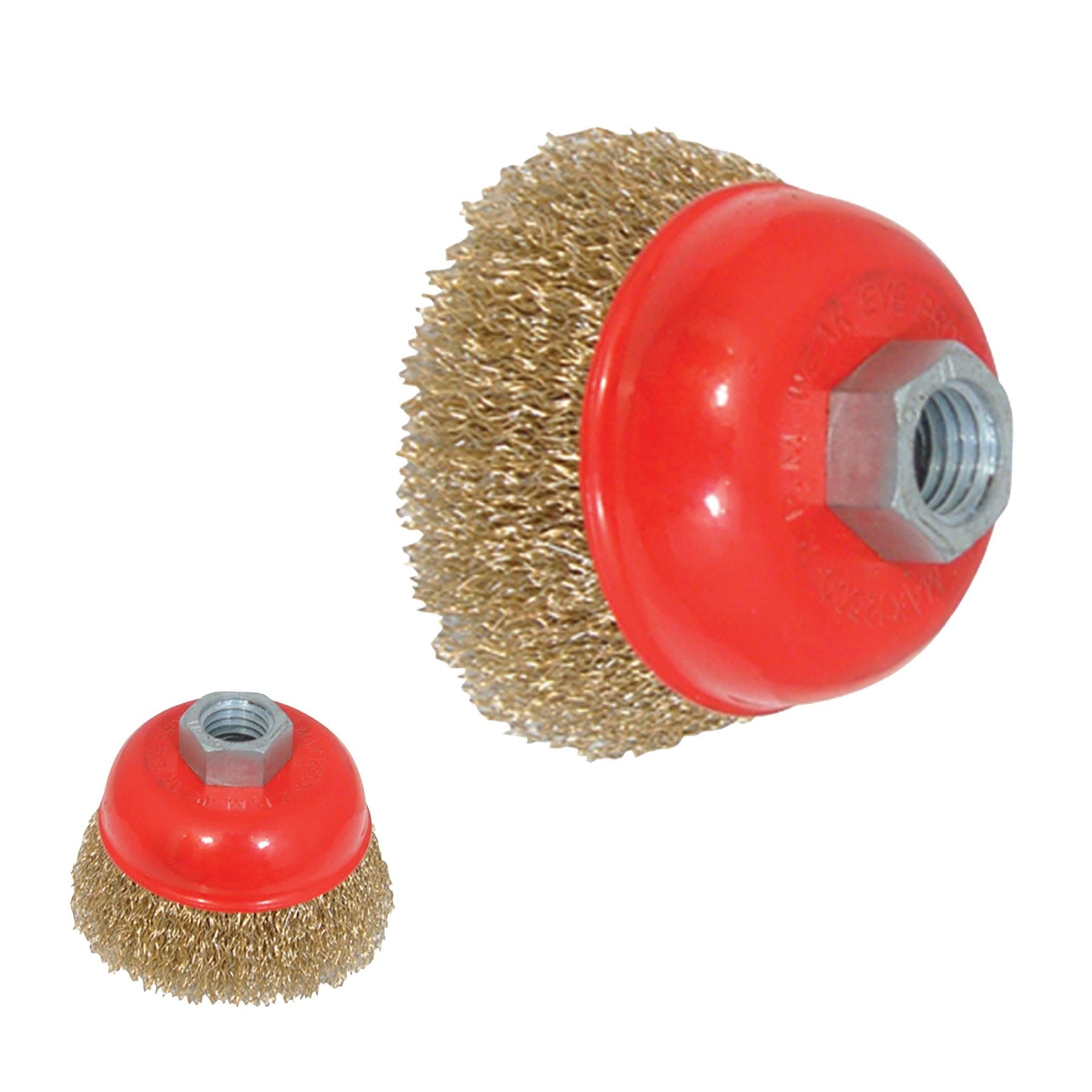 Brassed Steel Crimp Cup 75mm Wire Brush Rust Removal Professional Tool