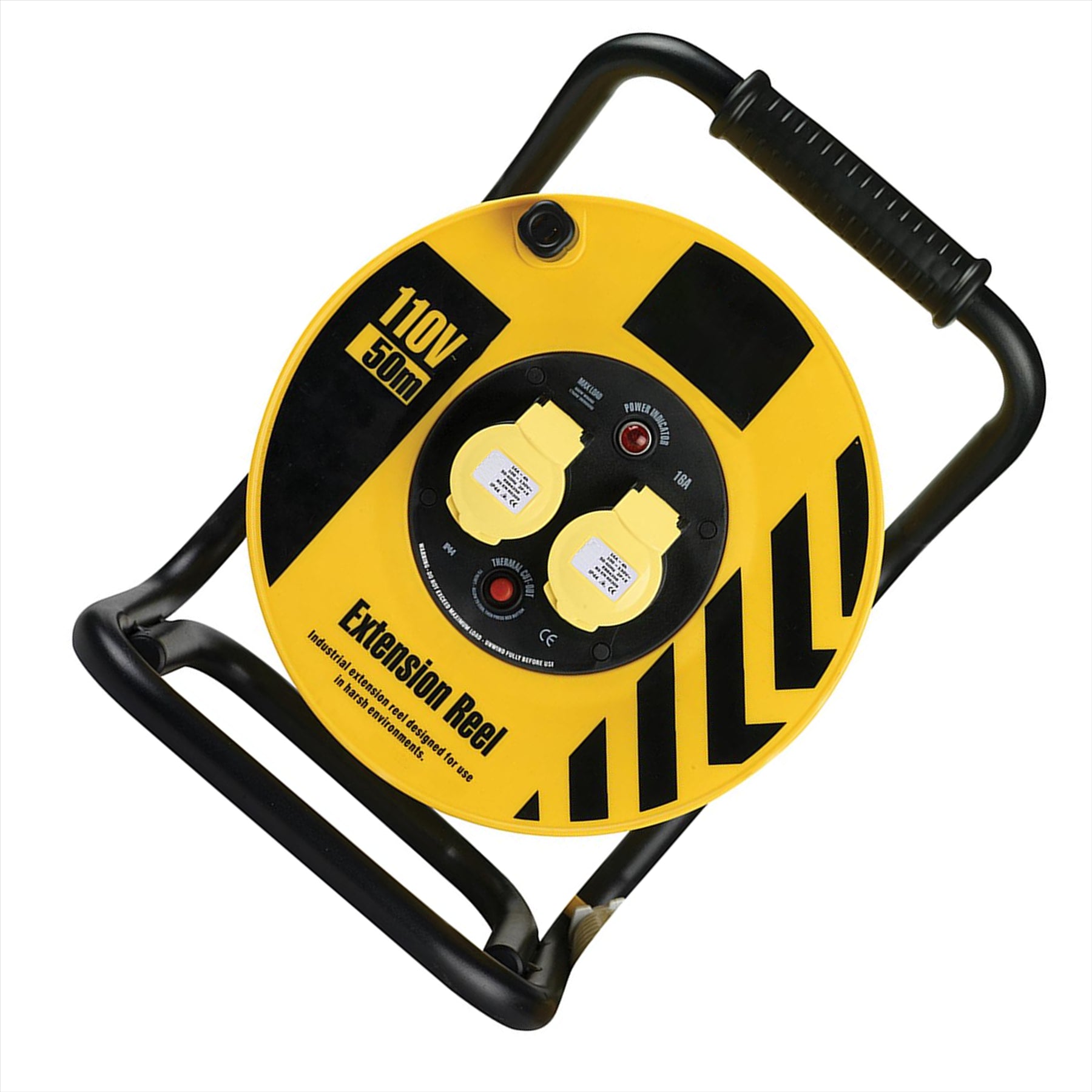 Defender Heavy Duty Cable Reel 2.5mm2 2-Way 16A 50m 110V