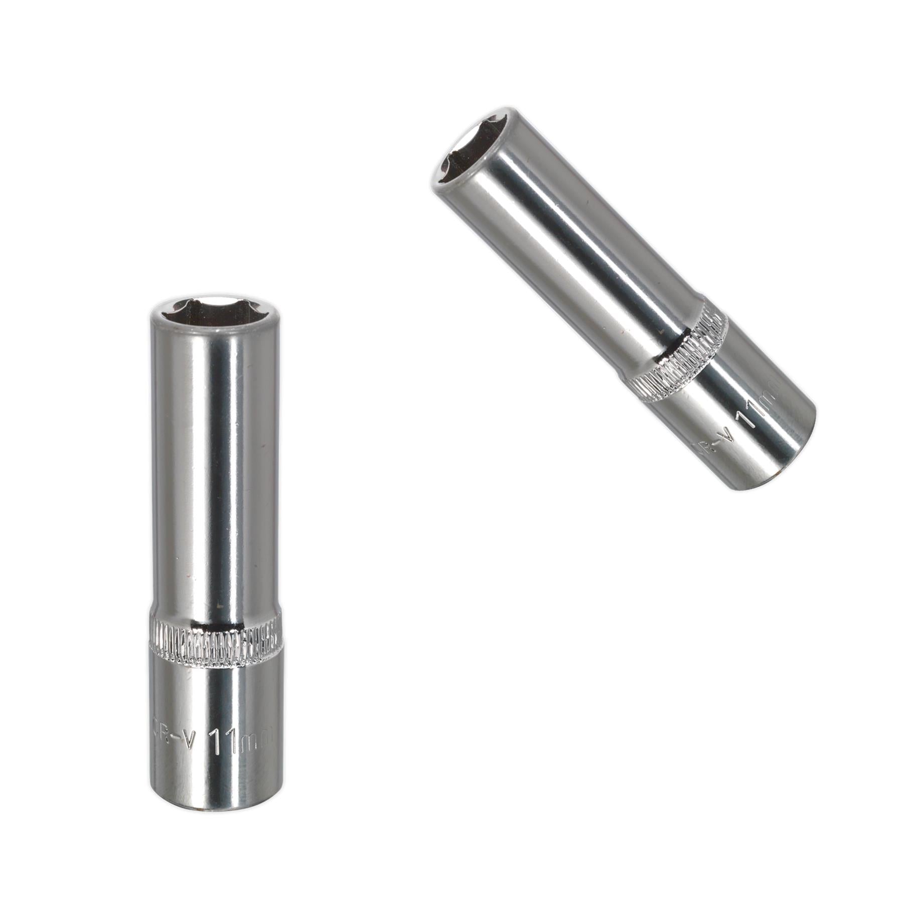 Sealey WallDrive Socket 11mm Deep 3/8"Sq Drive Fully Polished