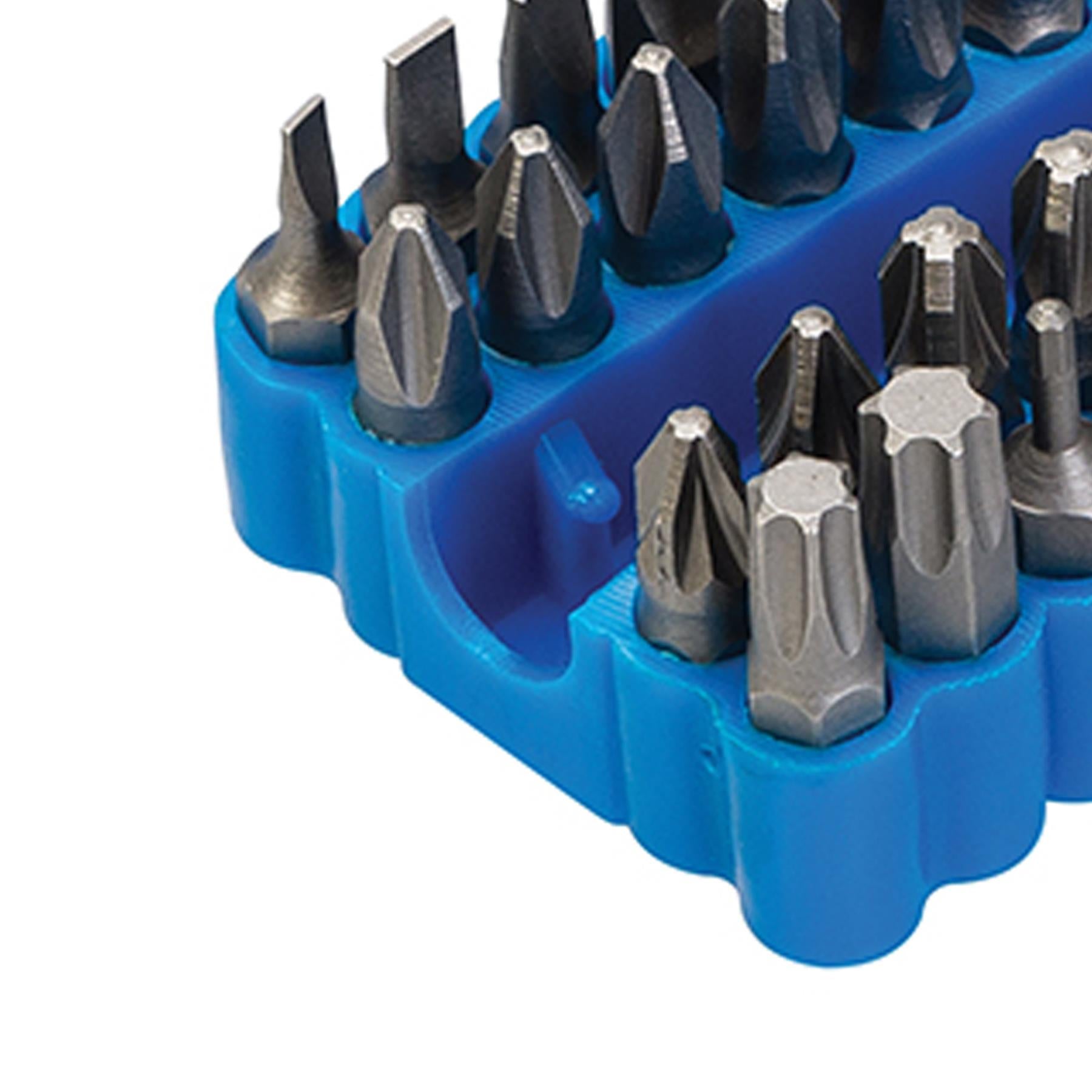 33 Pce Screwdriver Bit Set 25mm Chrome Vanadium Steel Slotted 3, 4, 5, 6, & 7mm