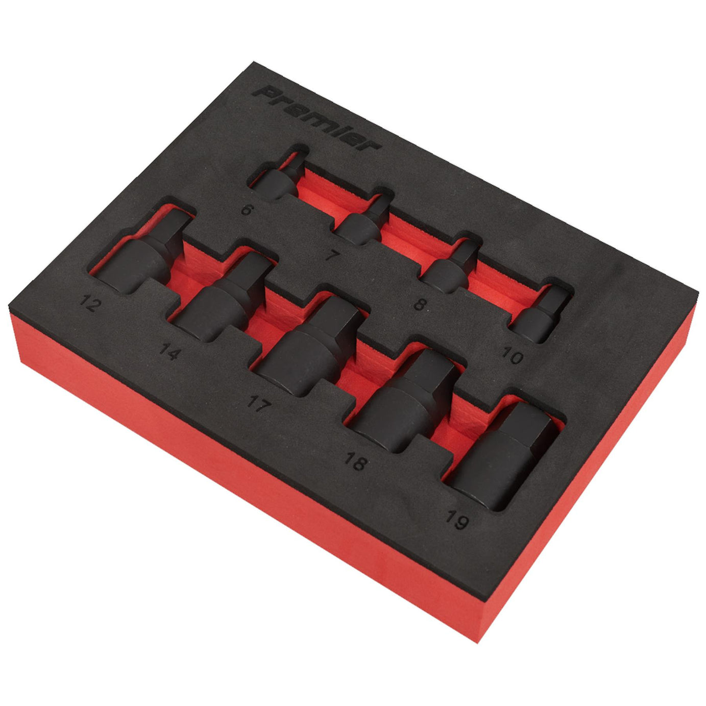 Sealey Low Pro. Impact Hex Socket Bit Set 1/4" & 3/8"Sq Drive 9pc