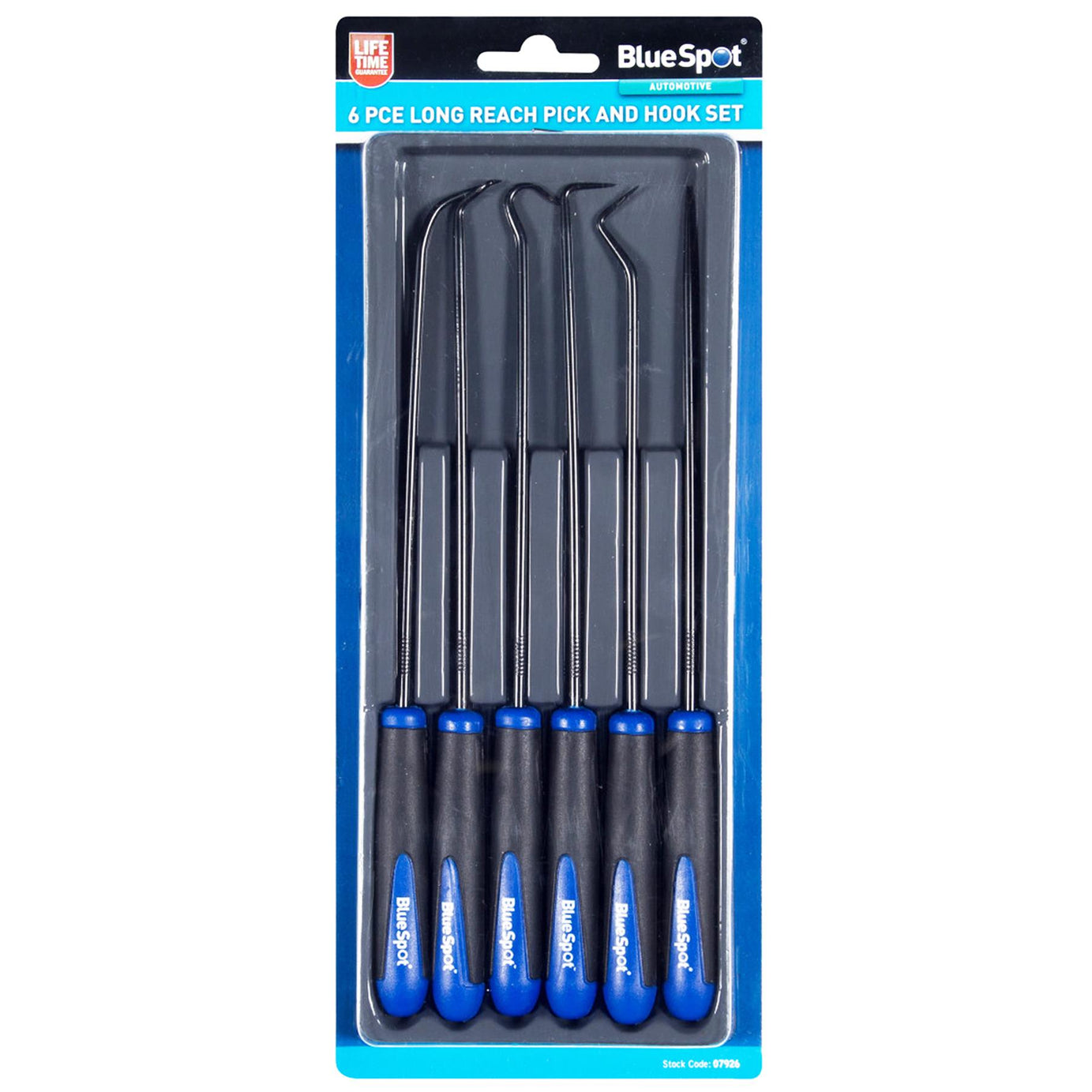 BlueSpot 6 Piece Long Reach Hook & Pick Set O Ring