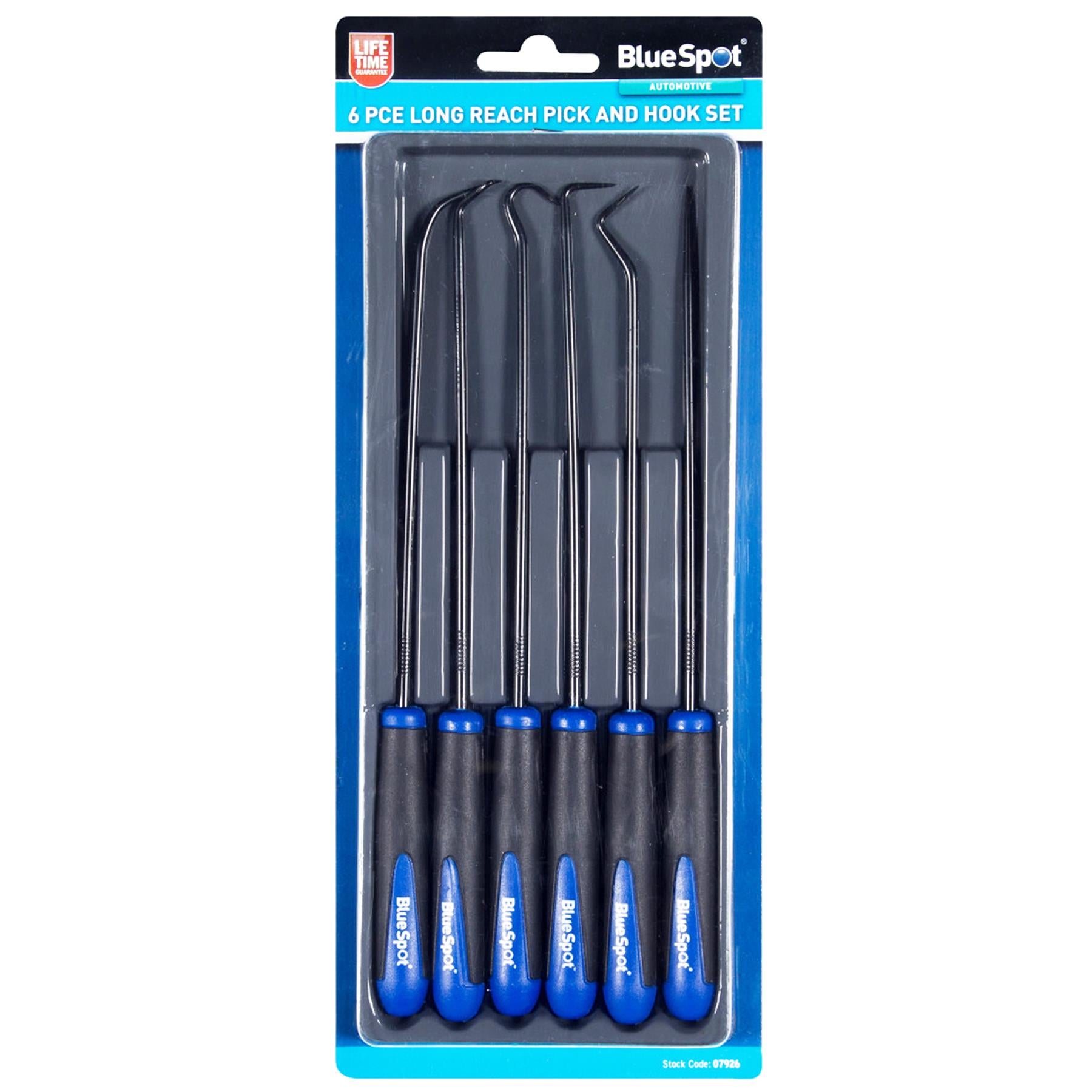 BlueSpot 6 Piece Long Reach Hook & Pick Set O Ring