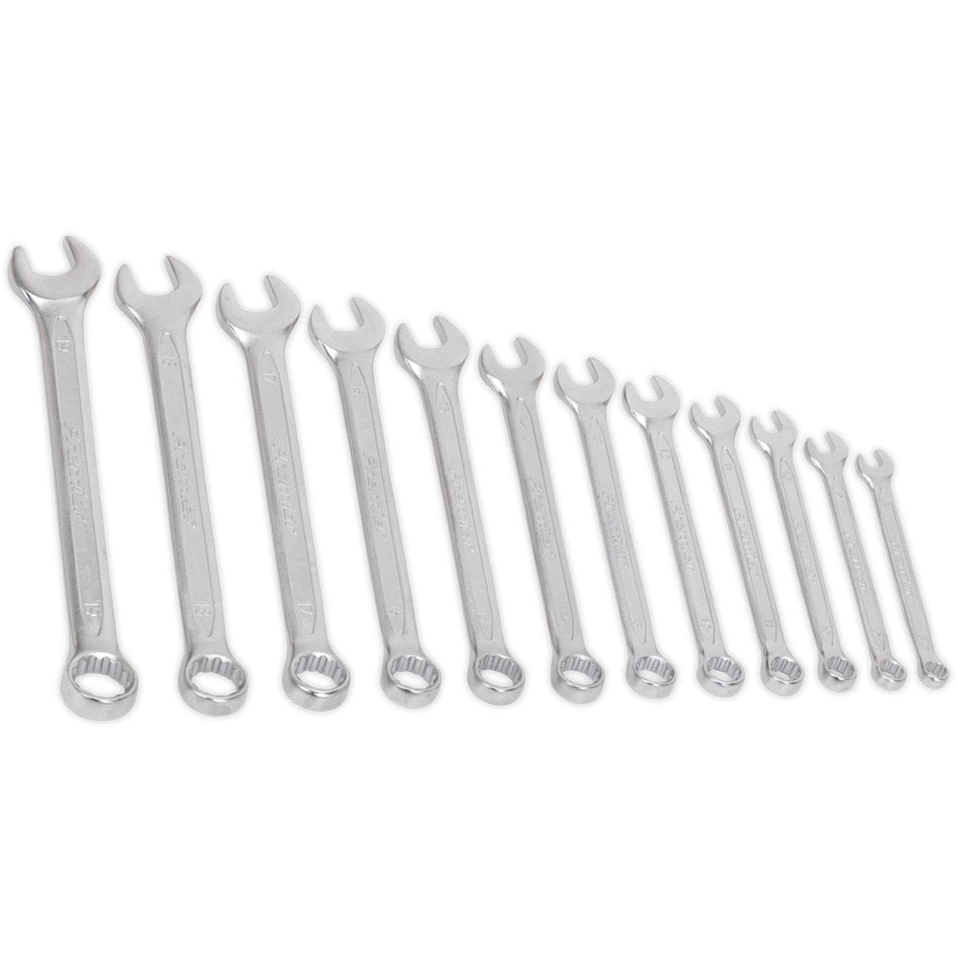 Sealey Combination Spanner Set 12pc Cold Stamped Metric
