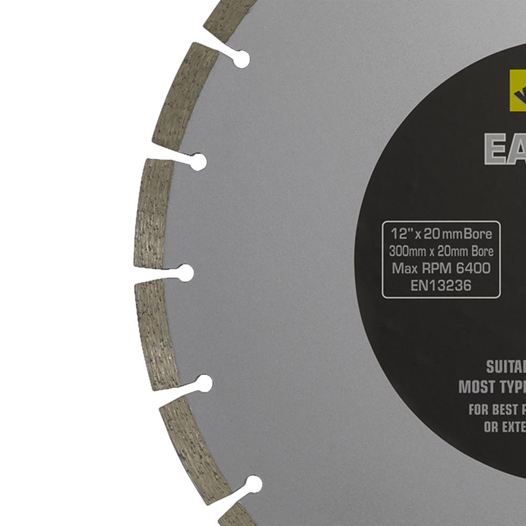 Silver Easy Cut Diamond Blade 300 x 20mm. Sealey