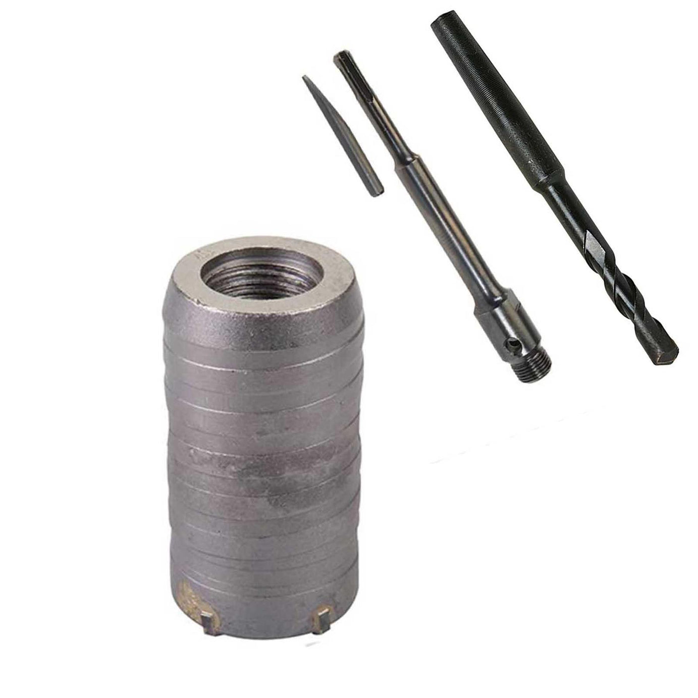 TCT Core Drill Bit 40mm Hole Saw Masonry Stone Brick SDS Plus 200mm Shaft Pilot