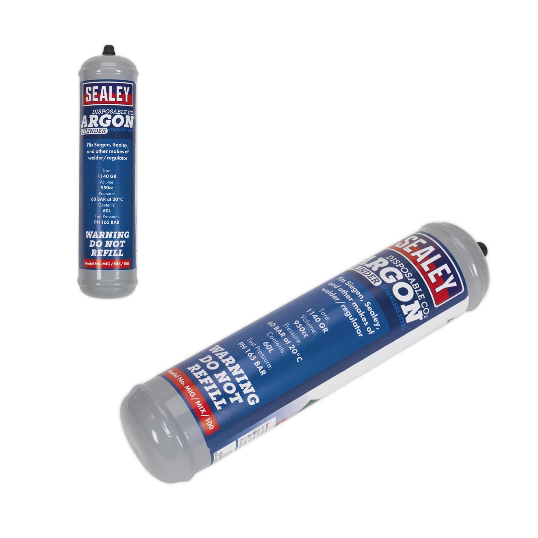 Sealey Gas Cylinder Disposable Carbon Dioxide/Argon 60L