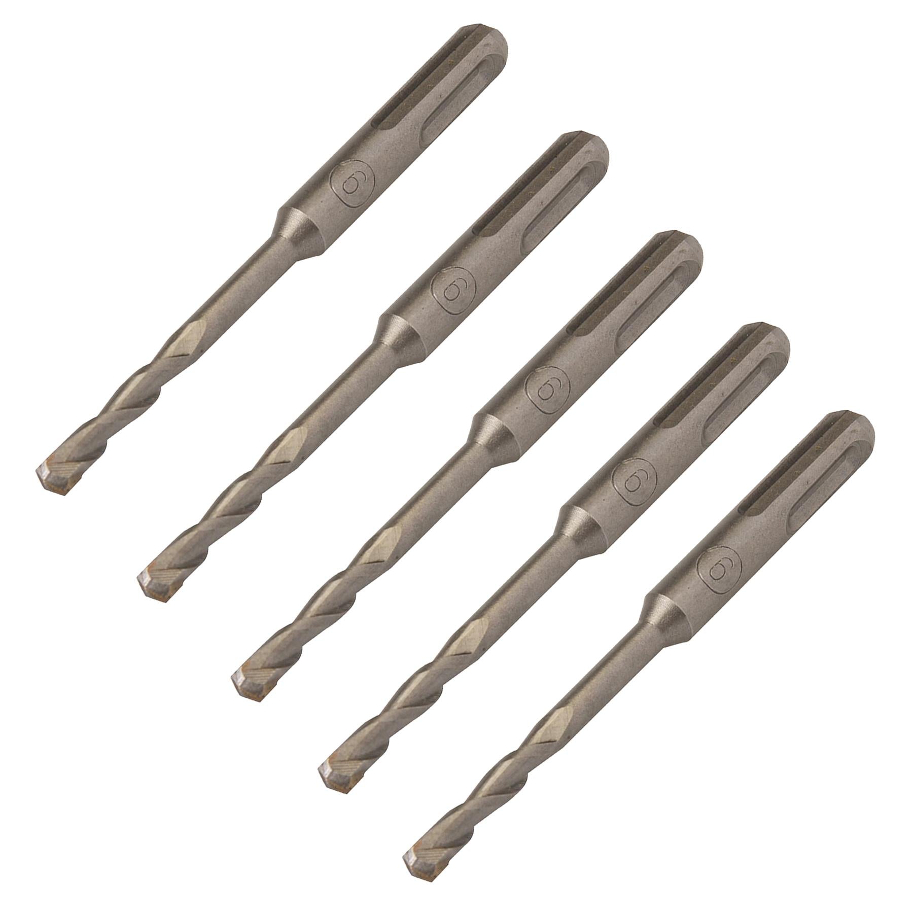 5 x SDS+ PLUS MASONRY DRILL BIT 6 x 110mm, TUNGSTEN CARBIDE TIP, FOR STONE CONCRETE BRICK
