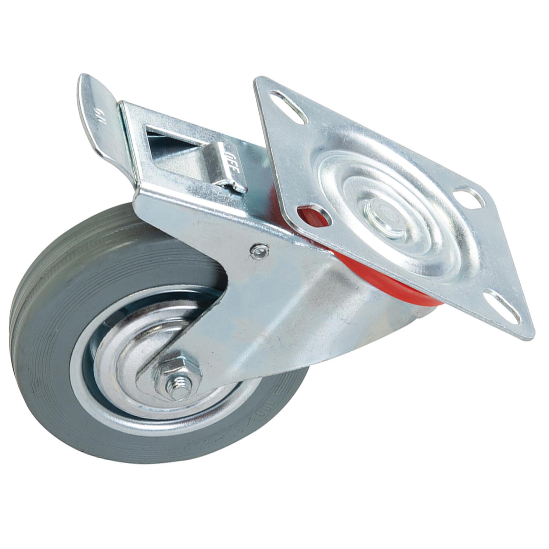 Heavy Duty Swivel Rubber Castor Caster Wheels Cart Wheel 100mm