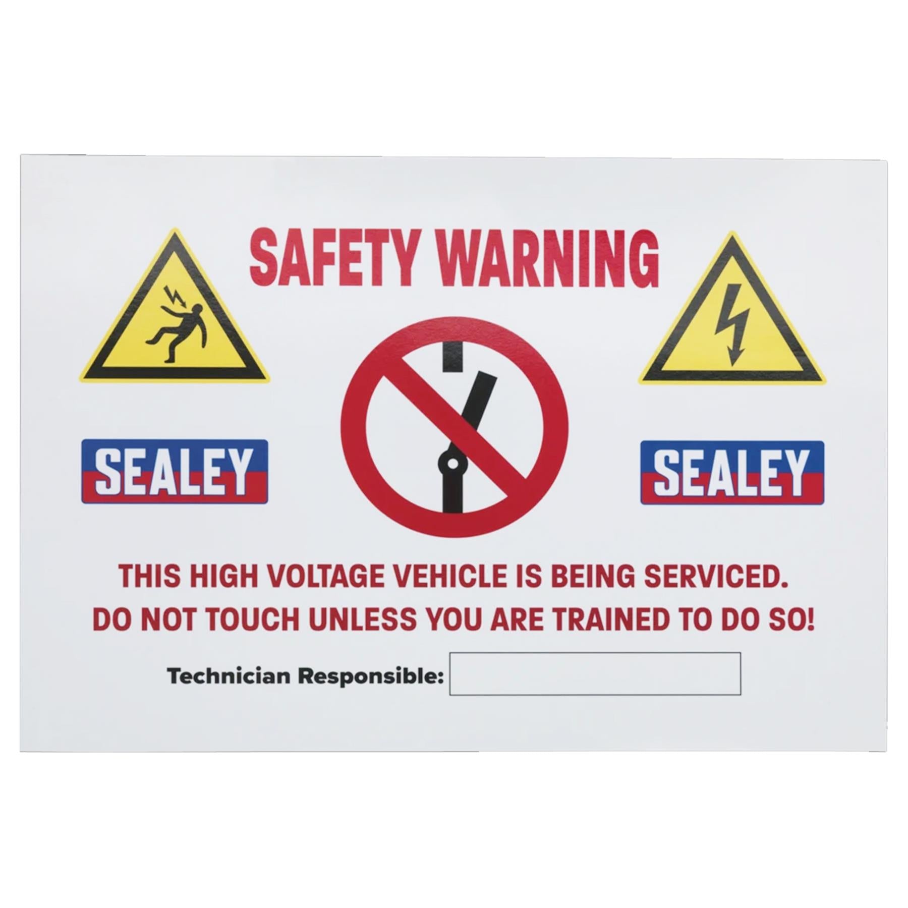 Sealey Hybrid/Electric Vehicle Warning Sign Safety warning sign