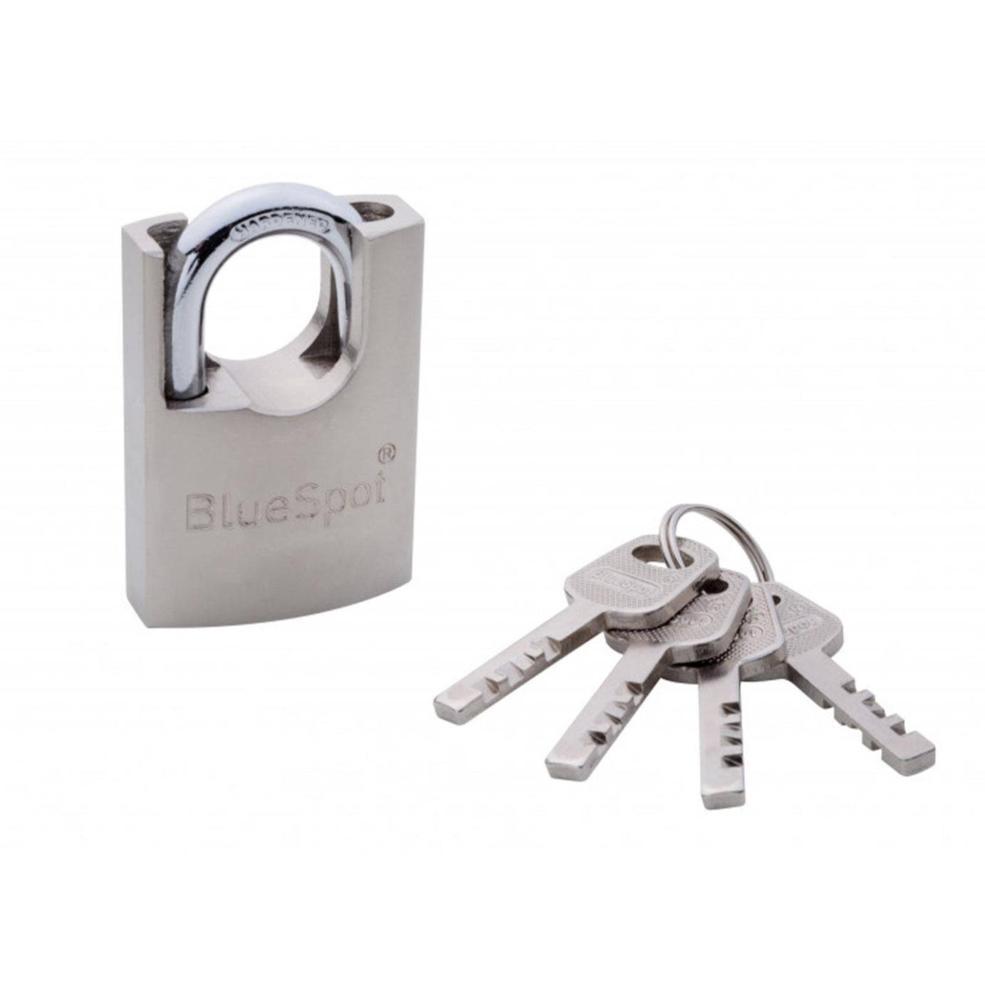 Bluespot 60MM High Security Shrouded Closed Shackle Padlock Steel Chain Lock 4 Keys