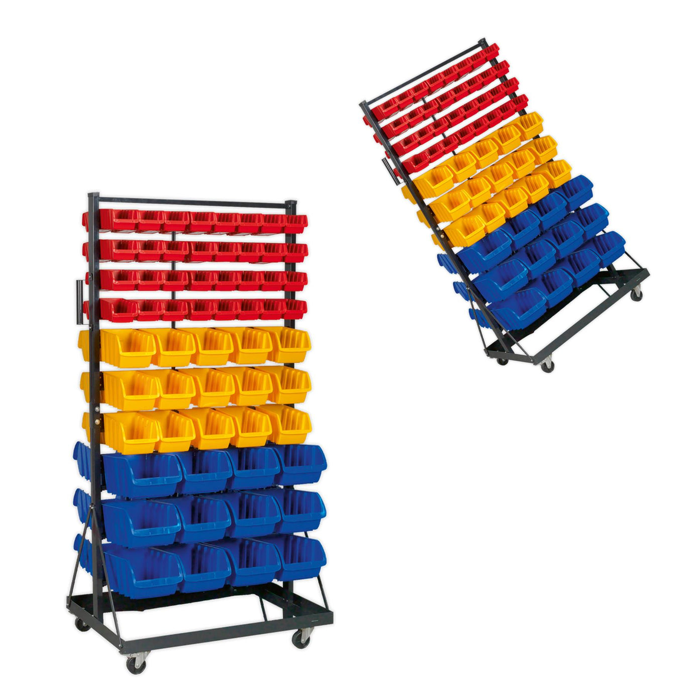 Sealey Mobile Bin Storage System 118 Bin Powder Coated Steel Racking