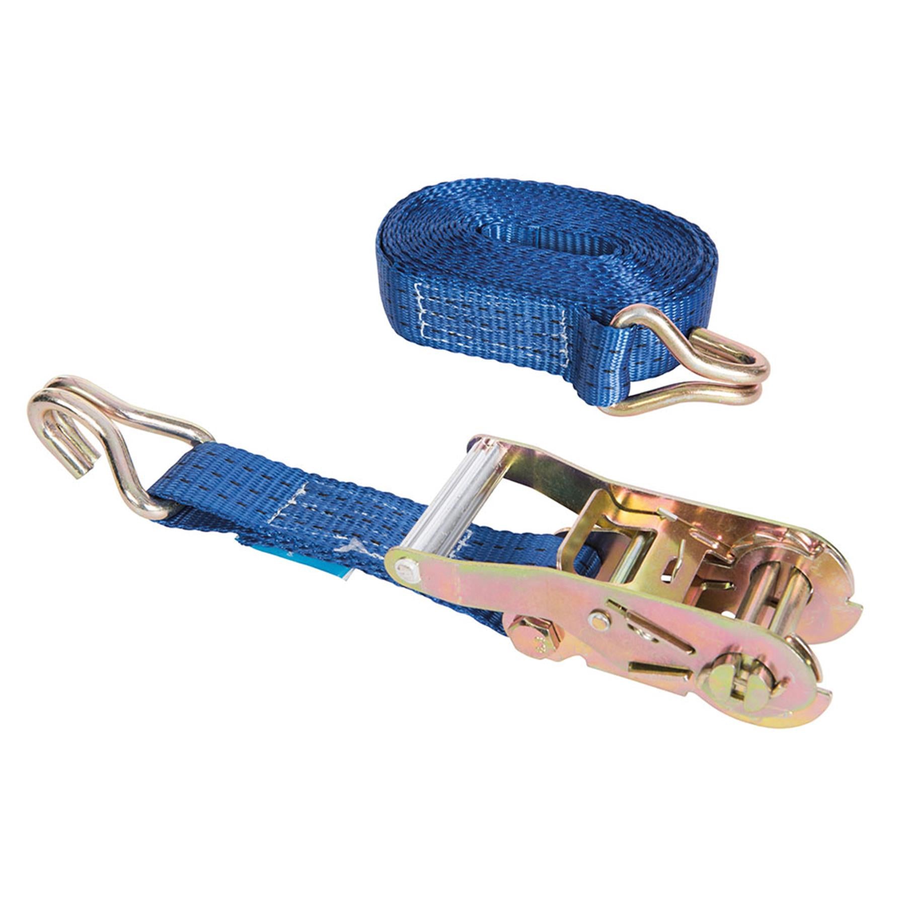 Ratchet Tie Down Strap J-Hook 6M X 38mm - Rated 1000Kg Capacity 2777Kg