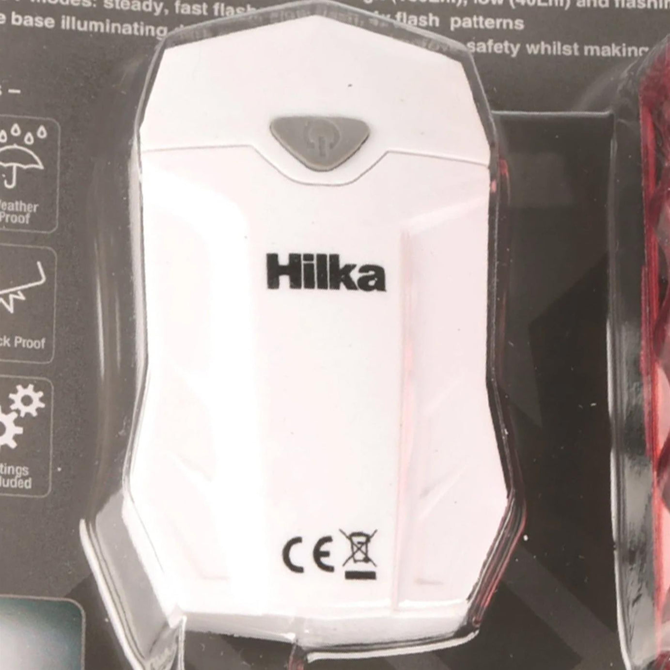Hilka Twin Pack Bike Light Set Quick release base with Batteries