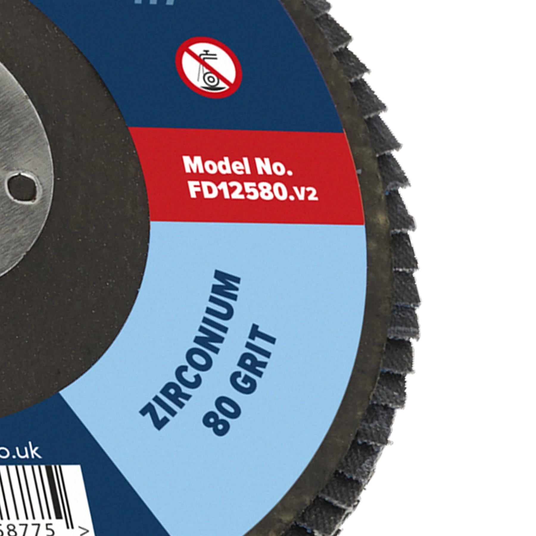 Sealey Flap Disc Zirconium 125mm 22mm Bore 80Grit