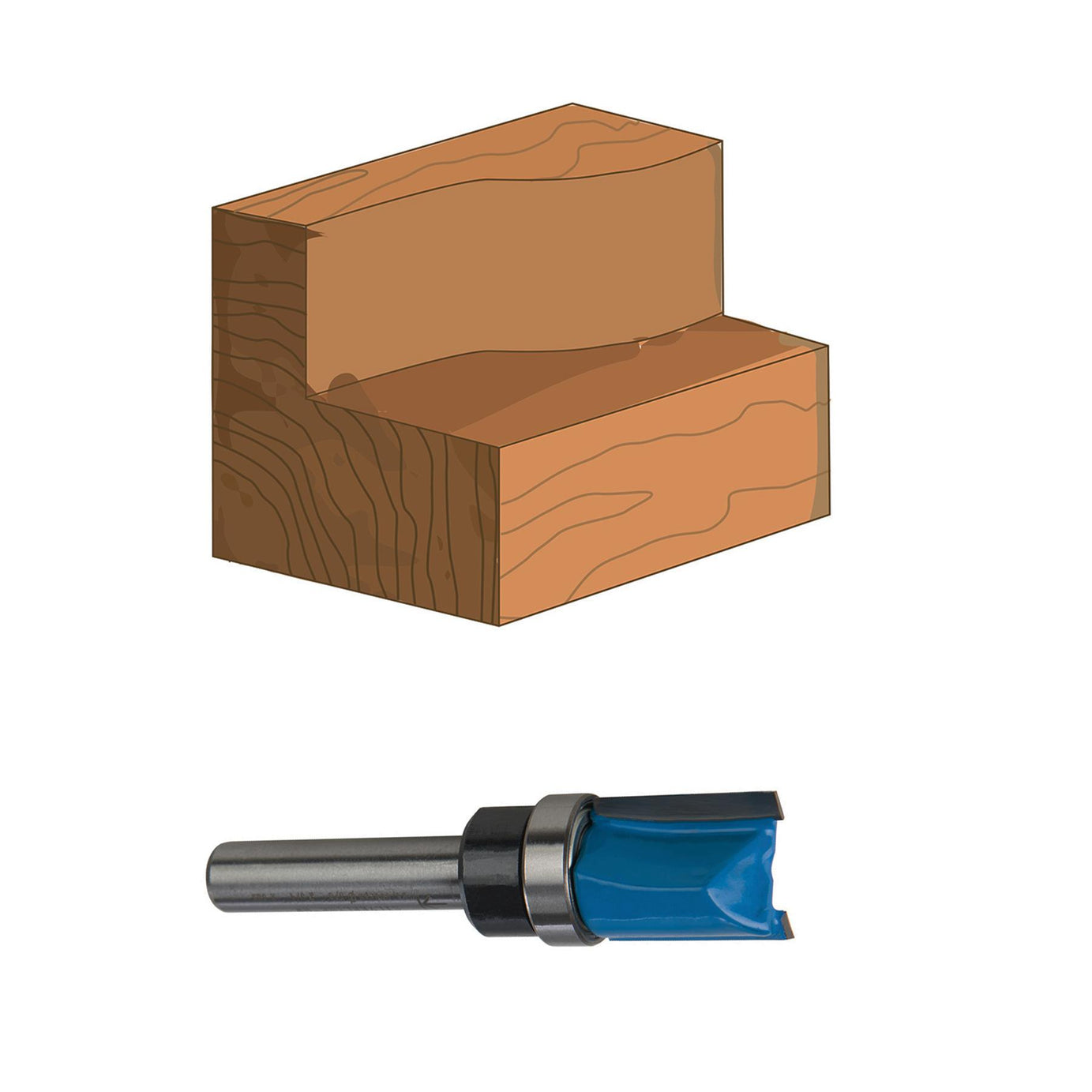 8mm Template Cuttes Router Bit TCT Twin Fluted Kitchen 5/8" X 3/4" X 5/8"