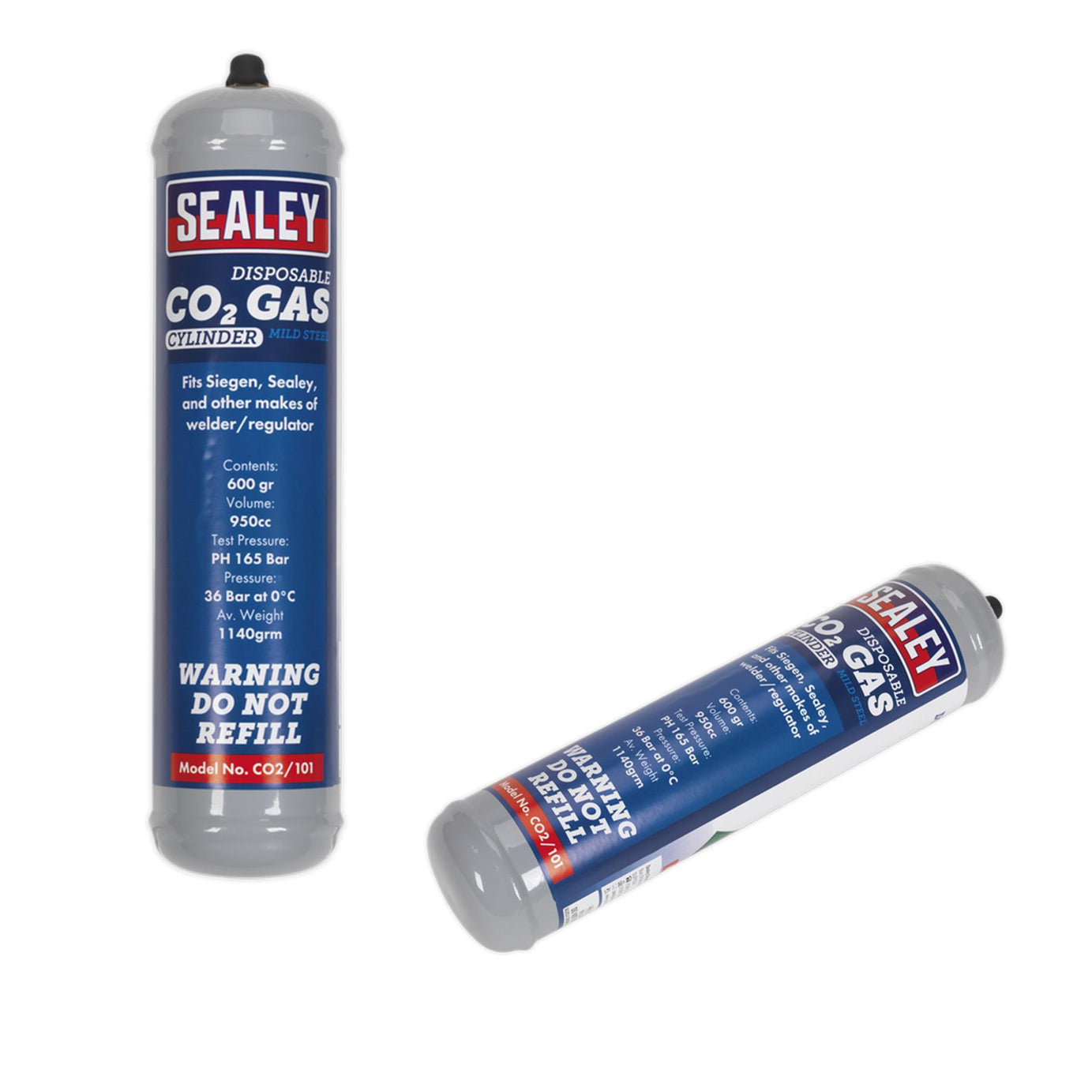 Sealey Gas Cylinder Disposable Carbon Dioxide 600g