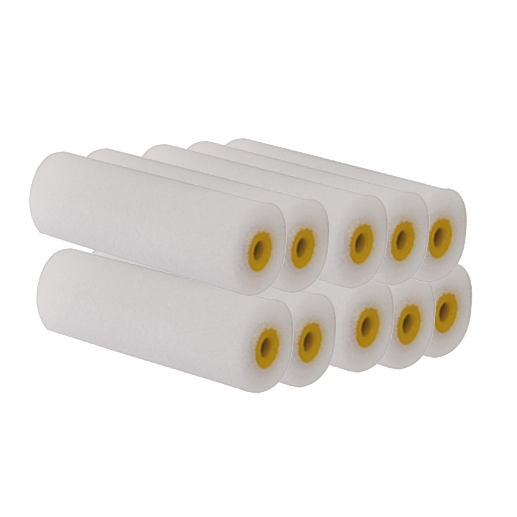 10Pk 100mm Mini Roller Sleeves Suitable For Use With Emulsion Or Gloss