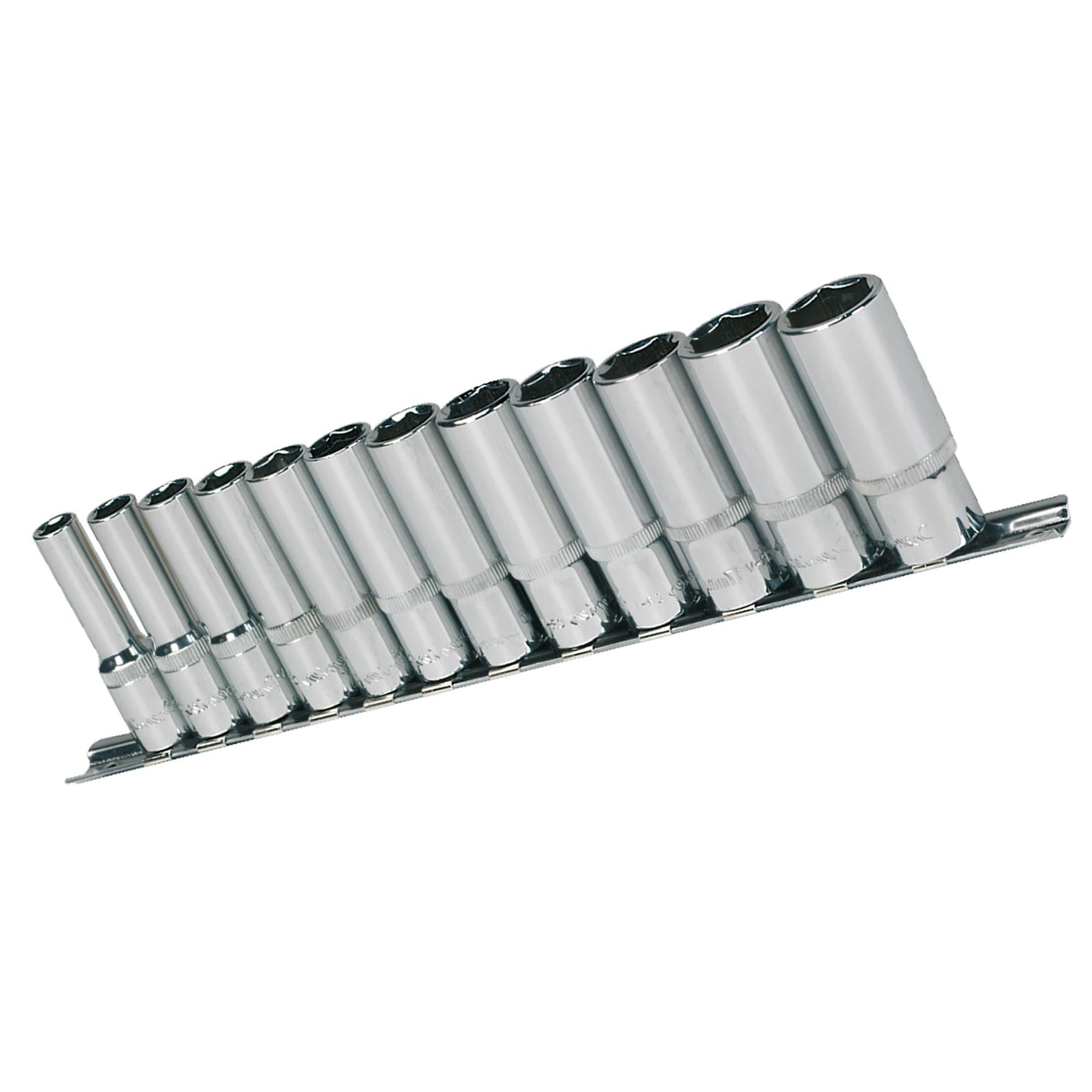 Sealey Socket Set 12pc 3/8"Sq Drive 6pt Deep WallDrive Metric