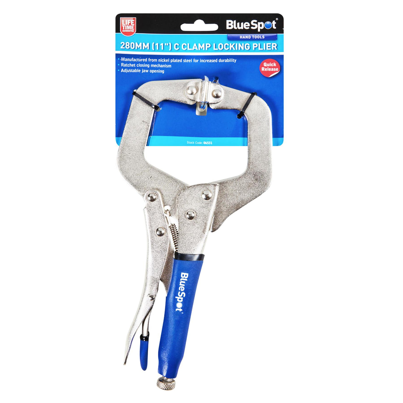 BlueSpot 280mm C Clamp Locking Mole Vise Grip Pliers Welding & Metal Work 11"