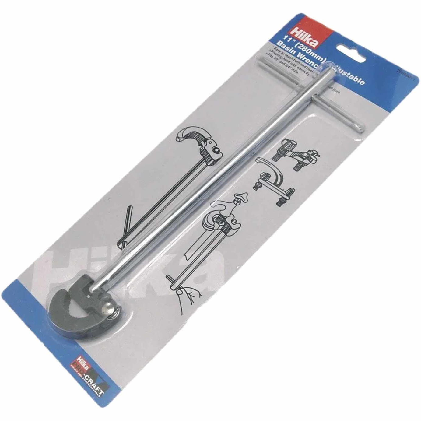 Hilka Adjustable Basin Wrench 11"