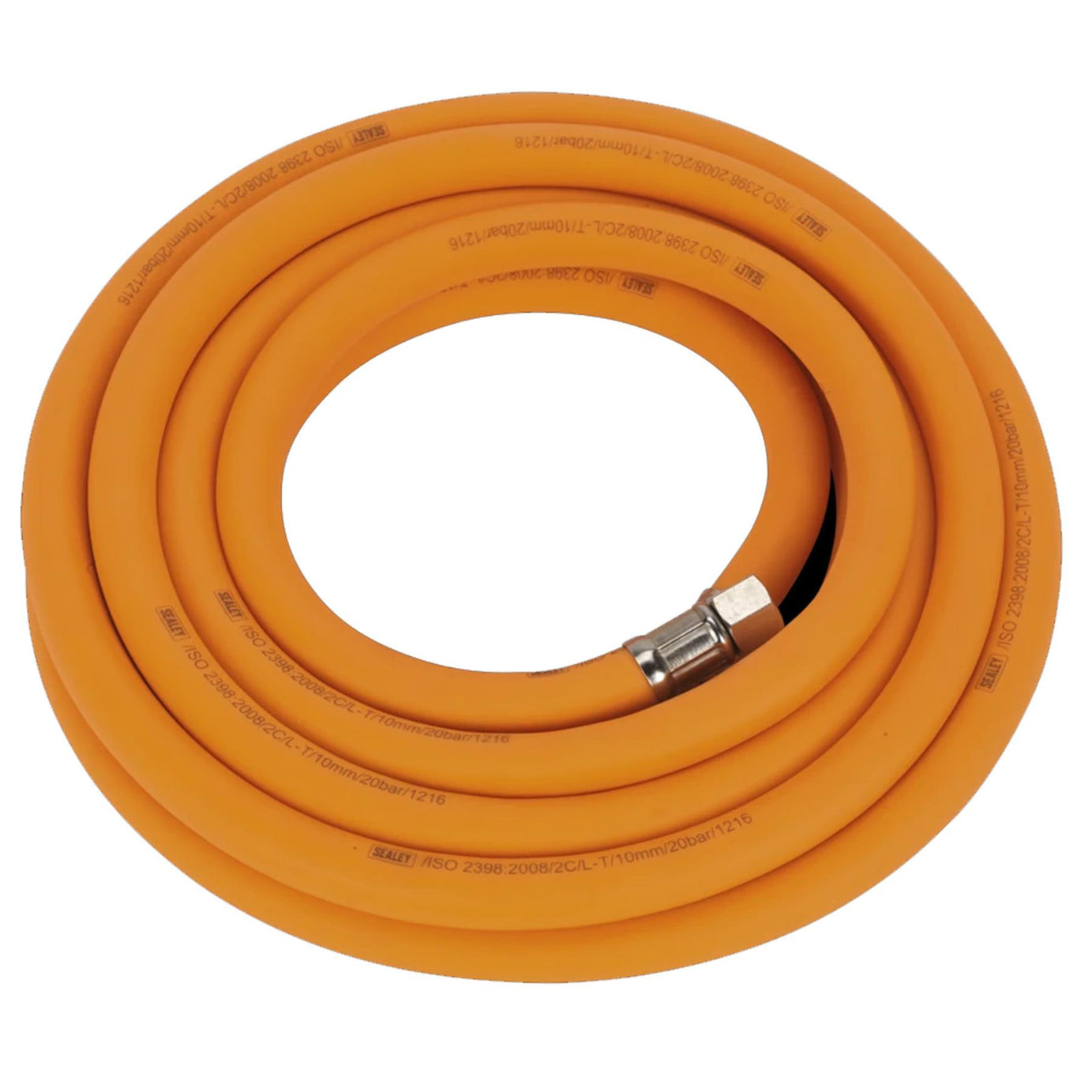 Sealey Air Hose 5m x �10mm Hybrid High-Visibility 1/4"BSP Unions