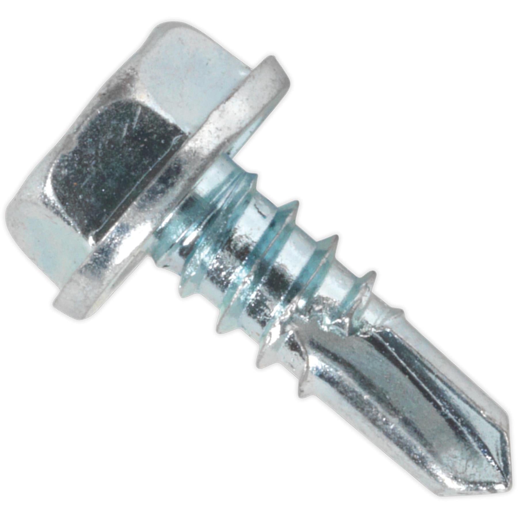 Sealey Self Drilling Screw 4.8 x 13mm Hex Head Zinc Pack of 100