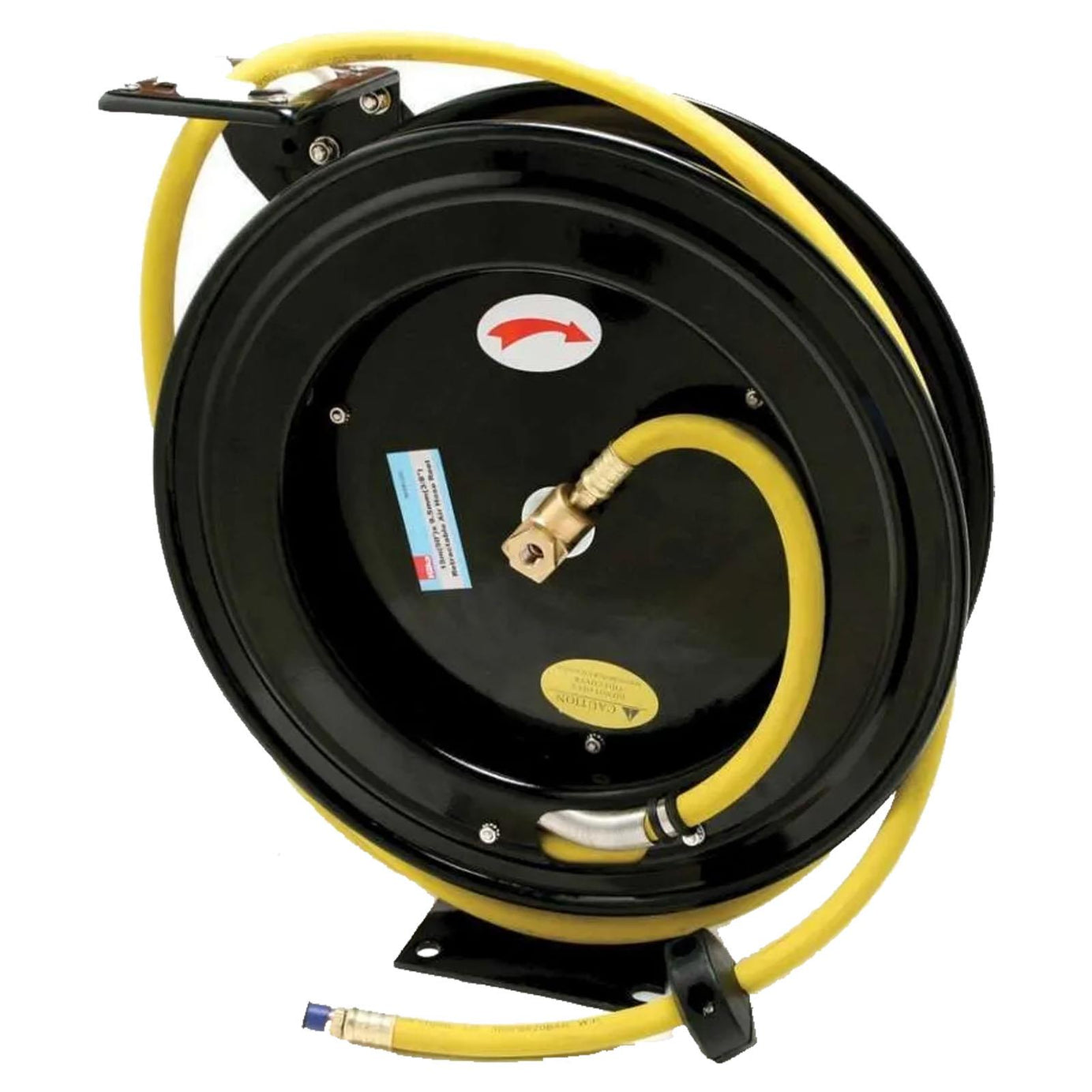 Heavy Duty 15m Air Hose Reel 15m x 9.5mm Wall Ceiling Floor Mounted Bracket Rectractable Hose