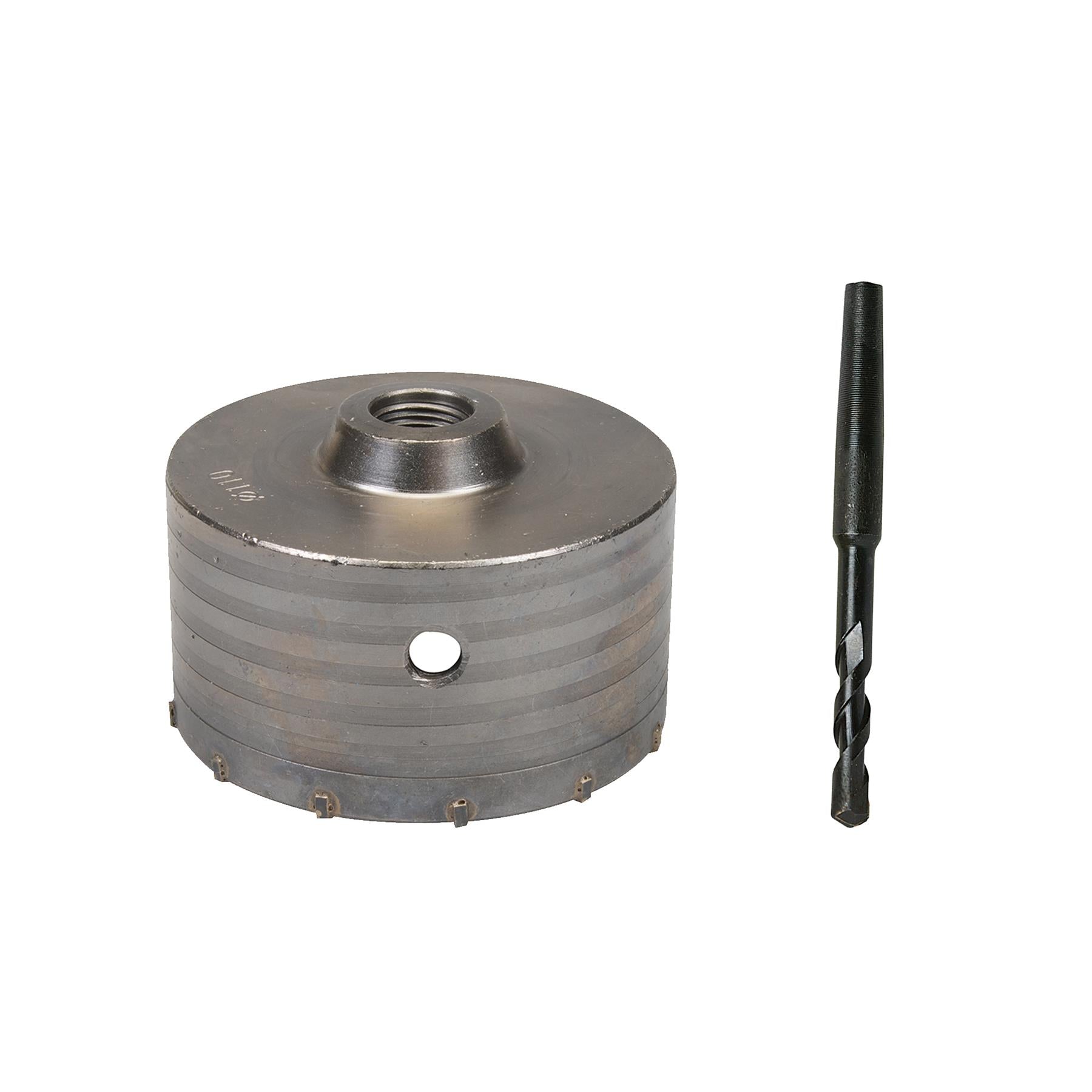 TCT Core Drill Bit 110mm Hole Saw Masonry Stone Brick SDS Plus 200mm Shaft Pilot