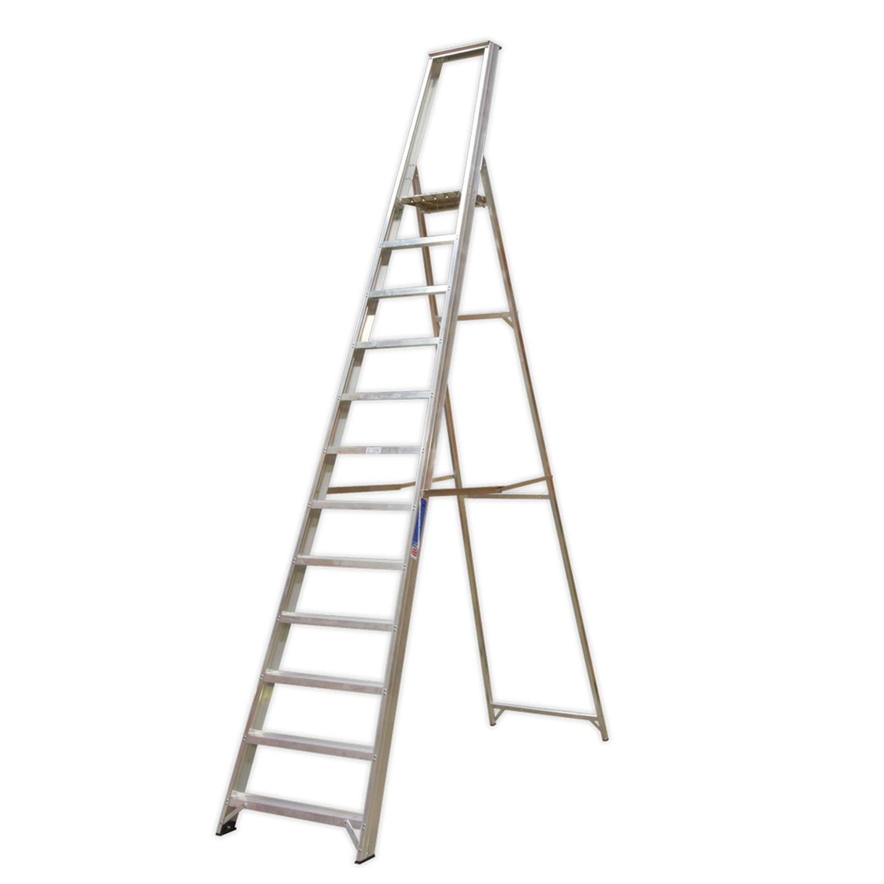 Sealey Aluminium Step Ladder 12-Tread Industrial BS 2037/1