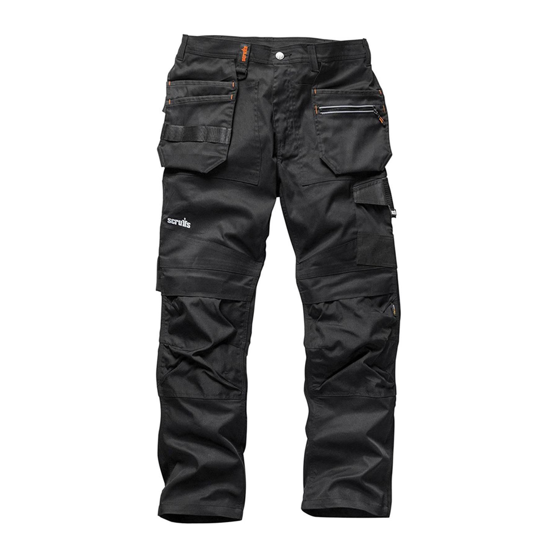 Scruffs Trade Flex Slim Fit Work Trousers Black Mens Flexi Trousers 38L Size Comfort