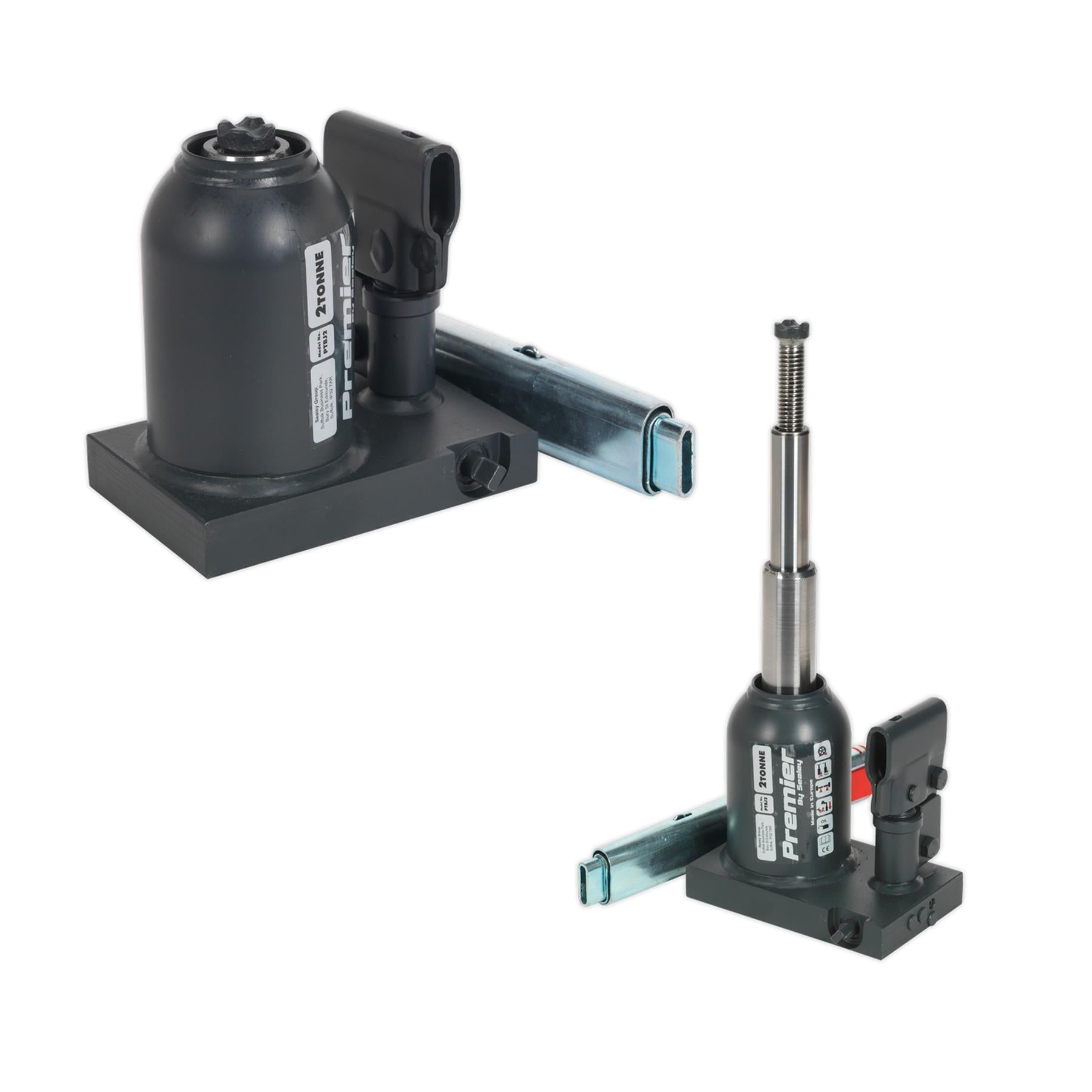 Sealey Premier Telescopic Bottle Jack 2tonne Safety Overload Valve