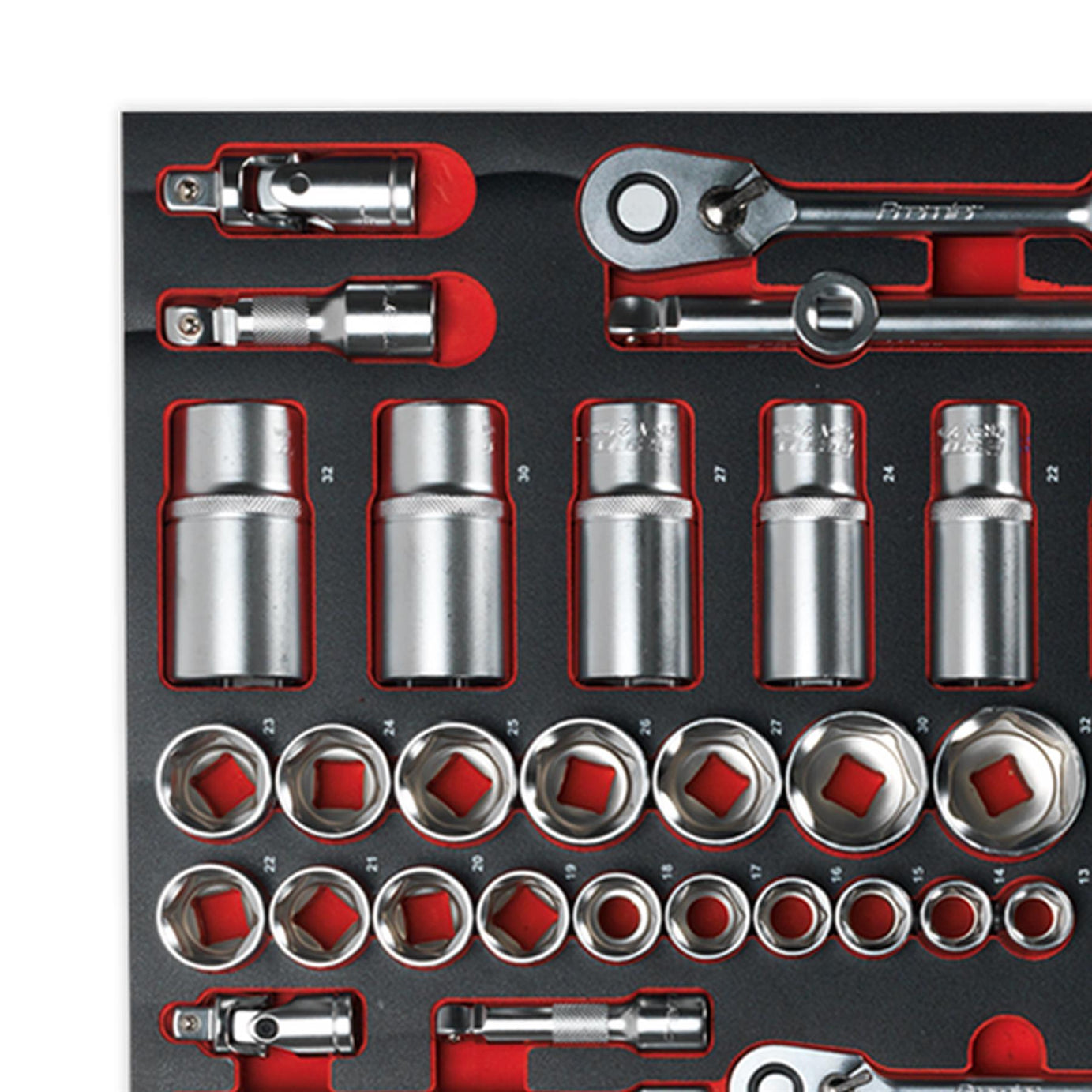 Sealey Tool Tray with Socket Set 91pc 1/4", 3/8" & 1/2"Sq Drive