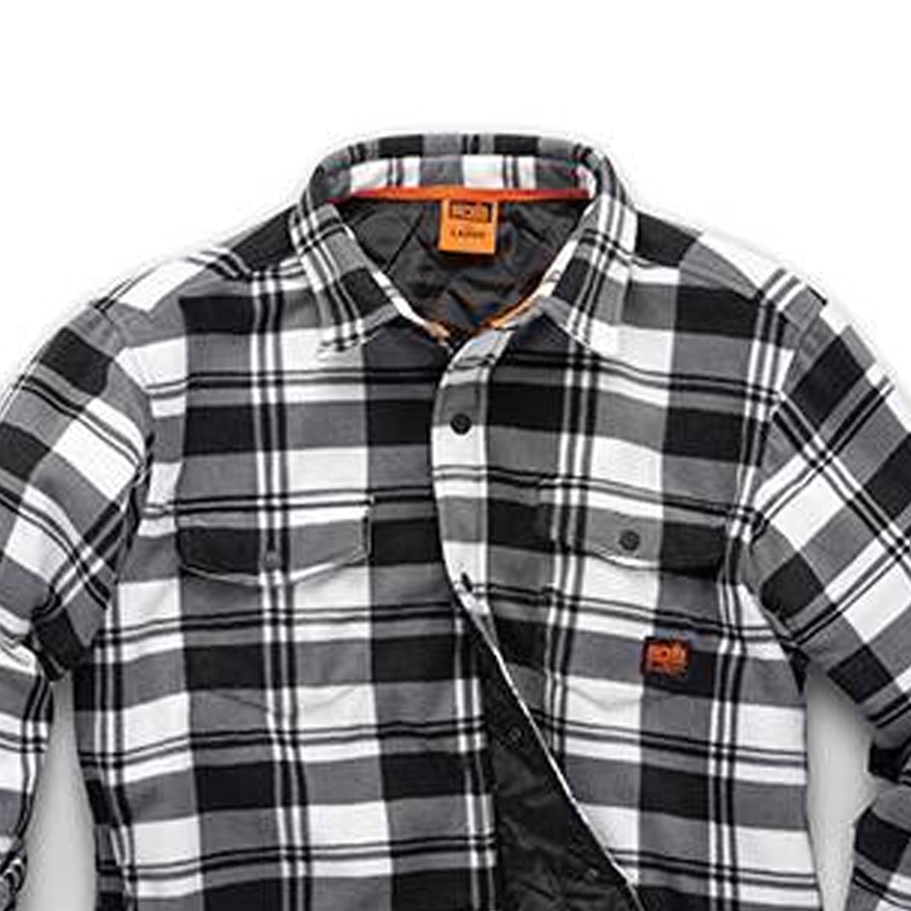 Scruffs T55353 Worker Padded Checked Thick Over Shirt Black and White S
