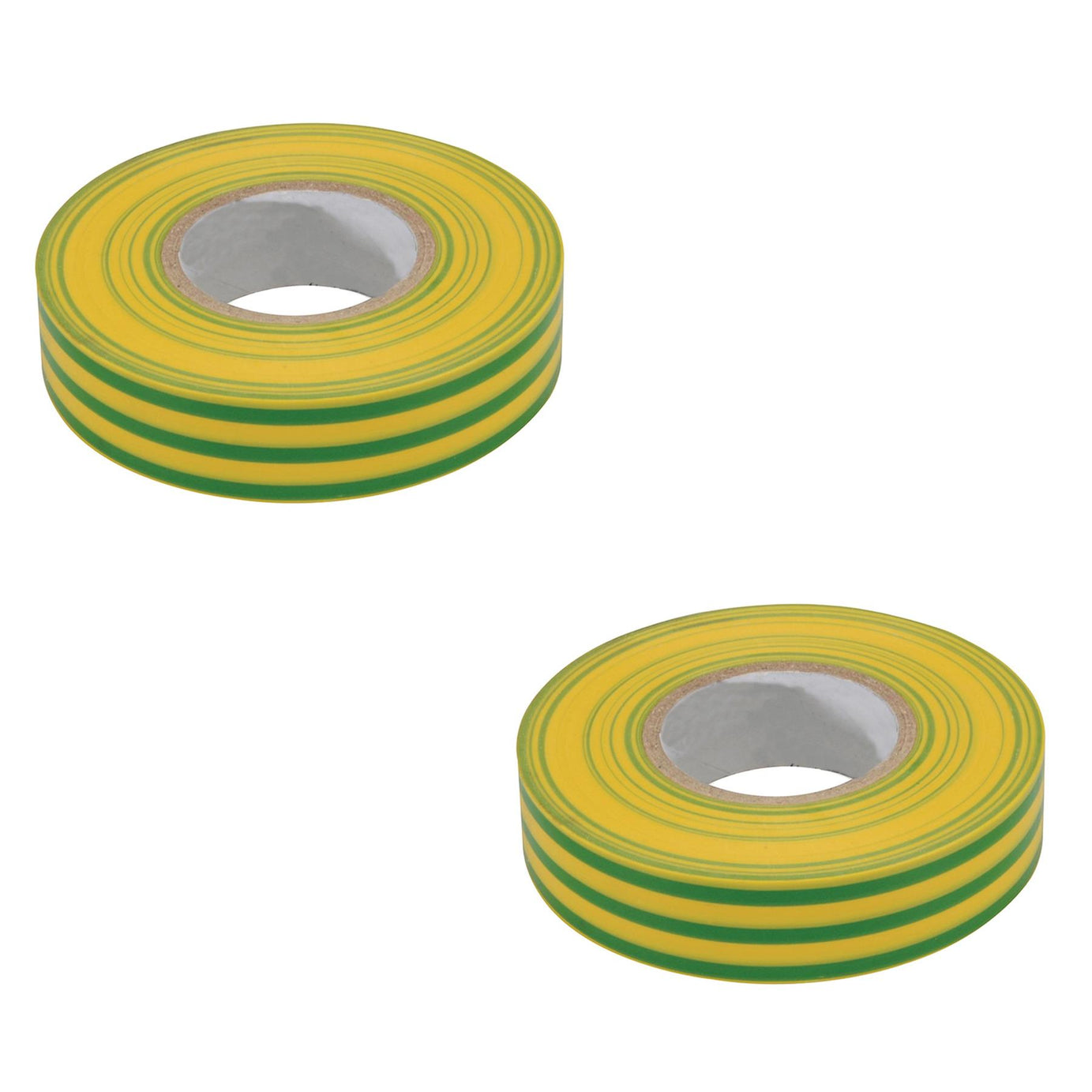 19mm x 22mm Electrical Pvc Insulating Tape Flame Retardant Rolls Yellow/Green 2 Rolls