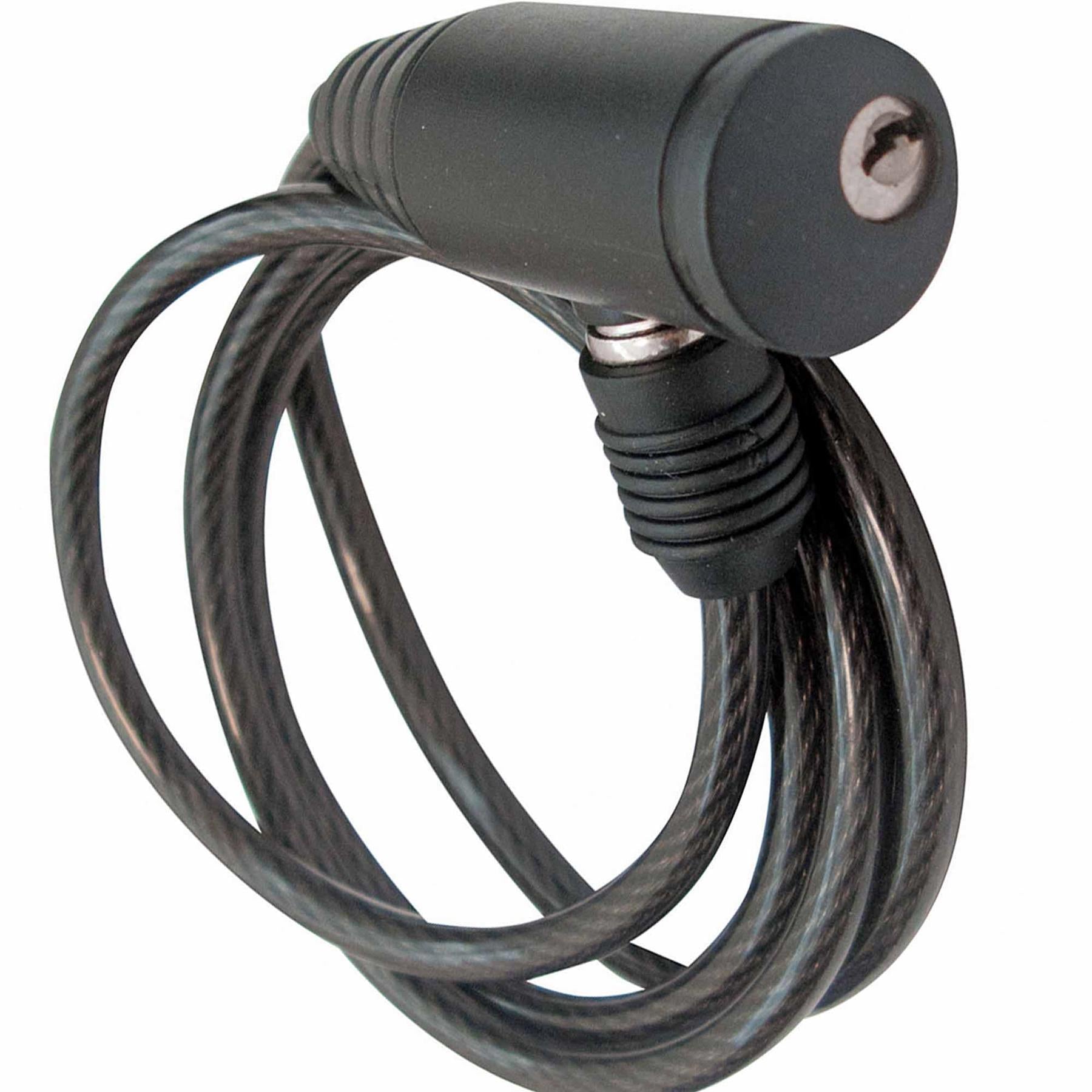 Bicycle Security Cable Lock Task Tools Black with Bracket 1000 x 6mm