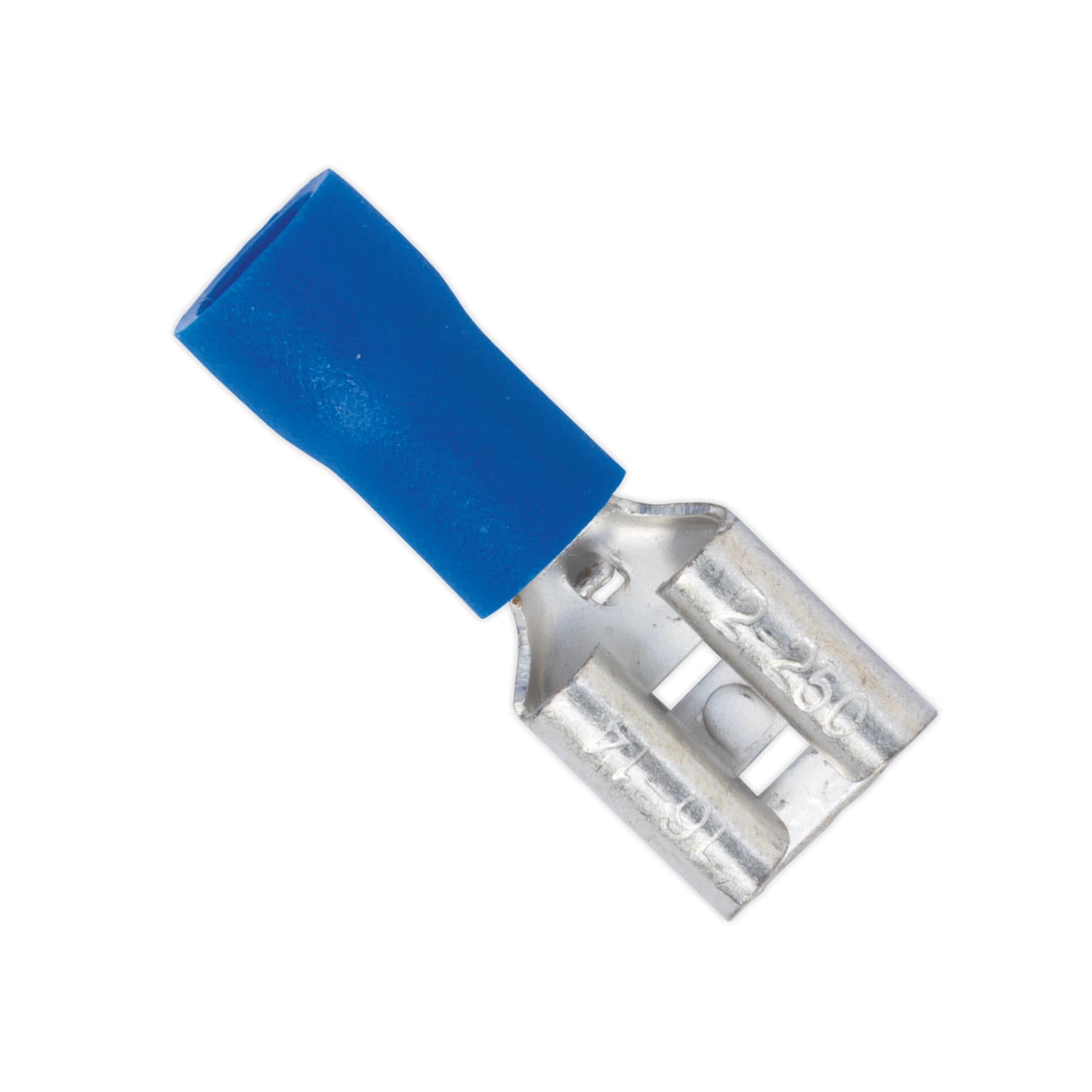 Sealey Push-On Terminal 6.3mm Female Blue Pack of 100