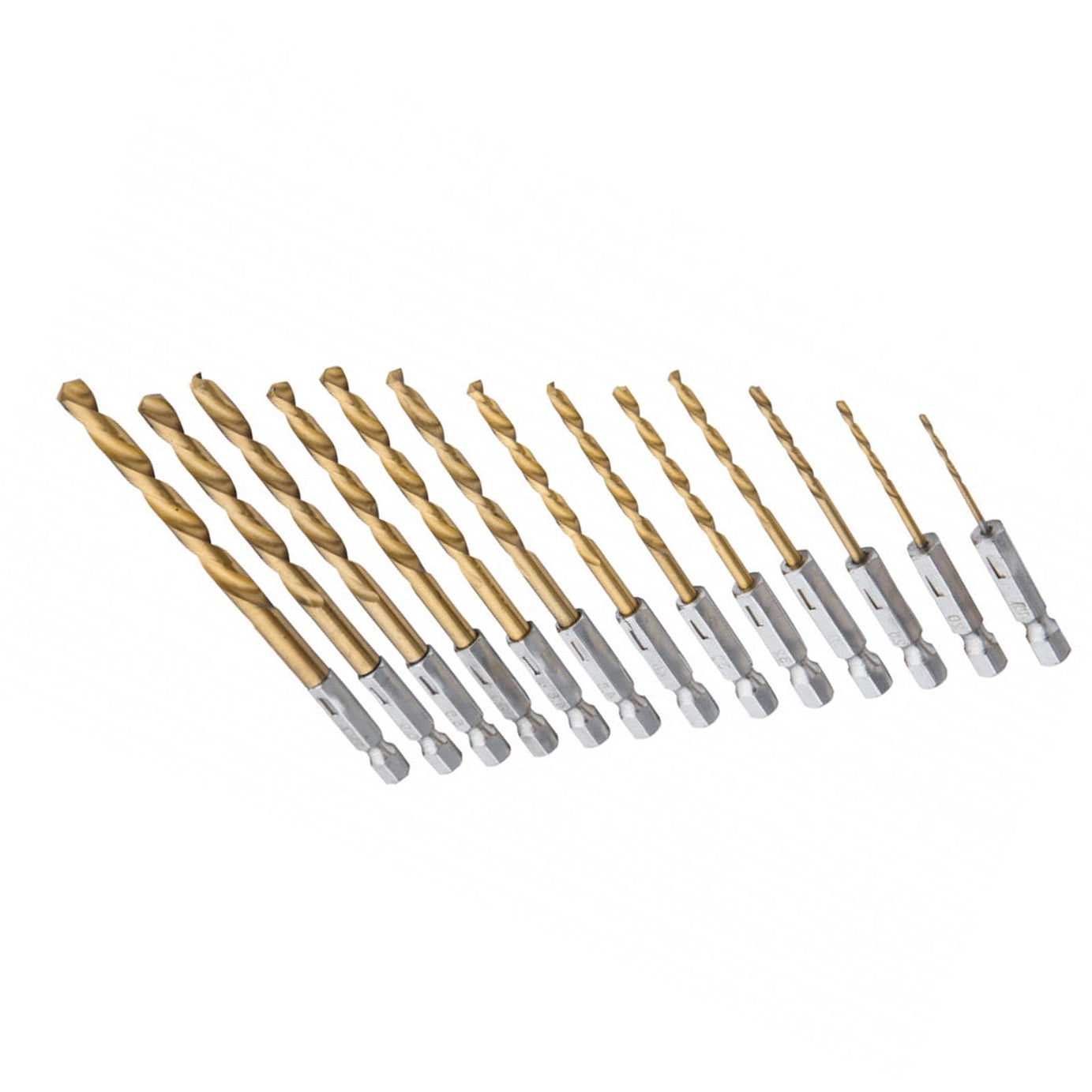 BlueSpot 13Pce Titanium Drill Bit Set HSS Titanium Coated Drill Bits Hex Shank 1.5 - 6.5mm
