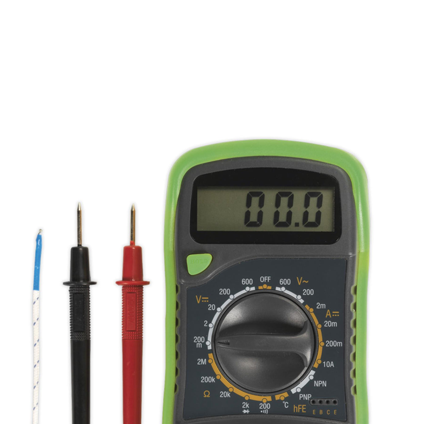 Sealey Digital Multimeter 8-Function with Thermocouple Hi-Vis