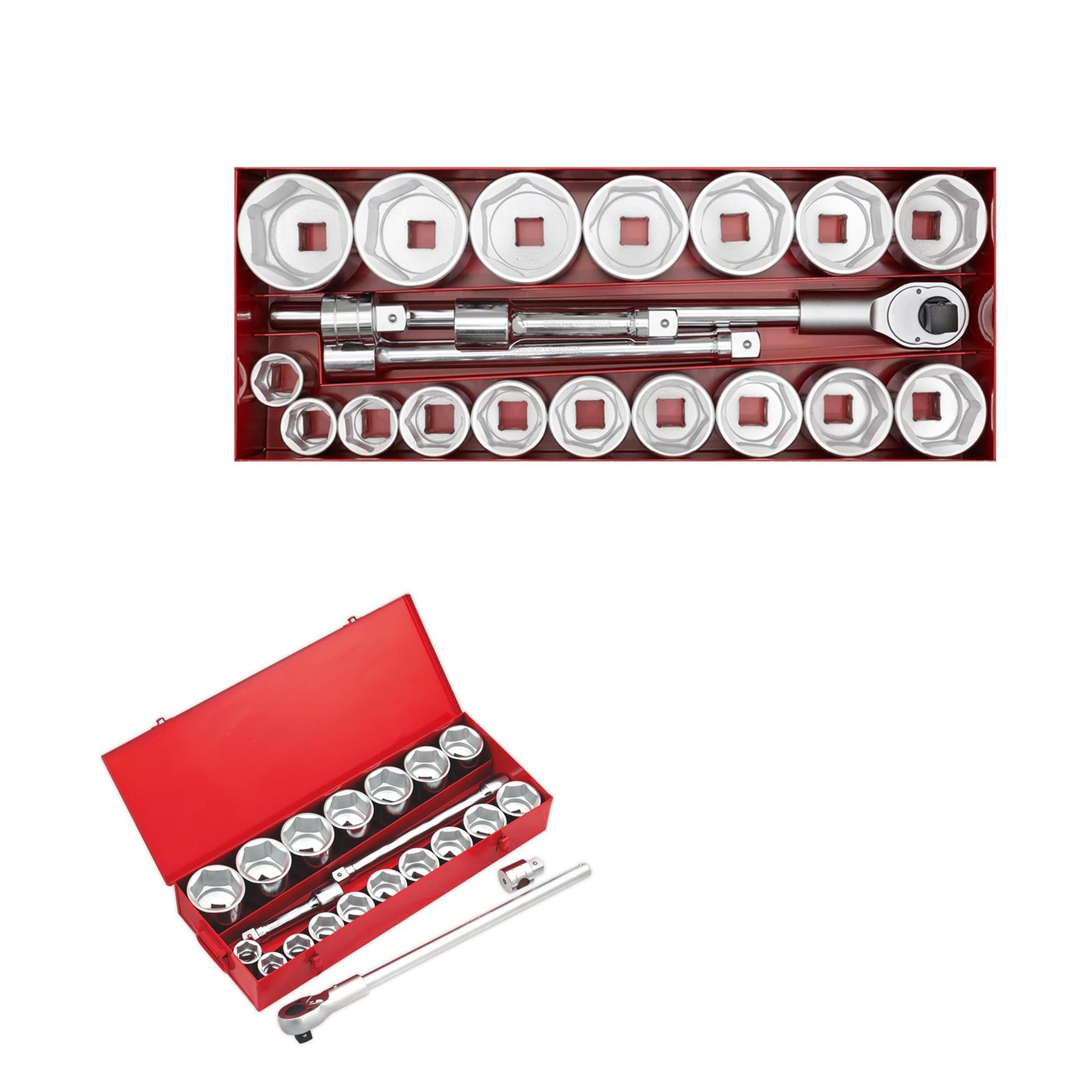 Sealey Socket Set 22pc Chrome Vanadium Steel 1"Sq Drive 6pt WallDrive Metric