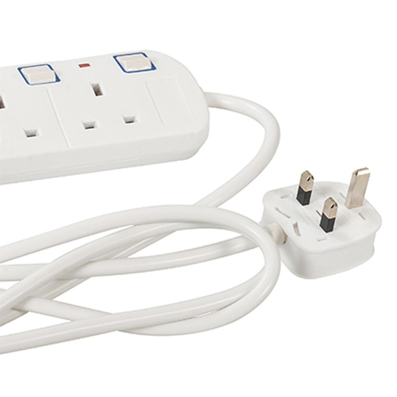 Switched Extension Lead with Neon Indicator 240V 6Gang 2m Individual Switch