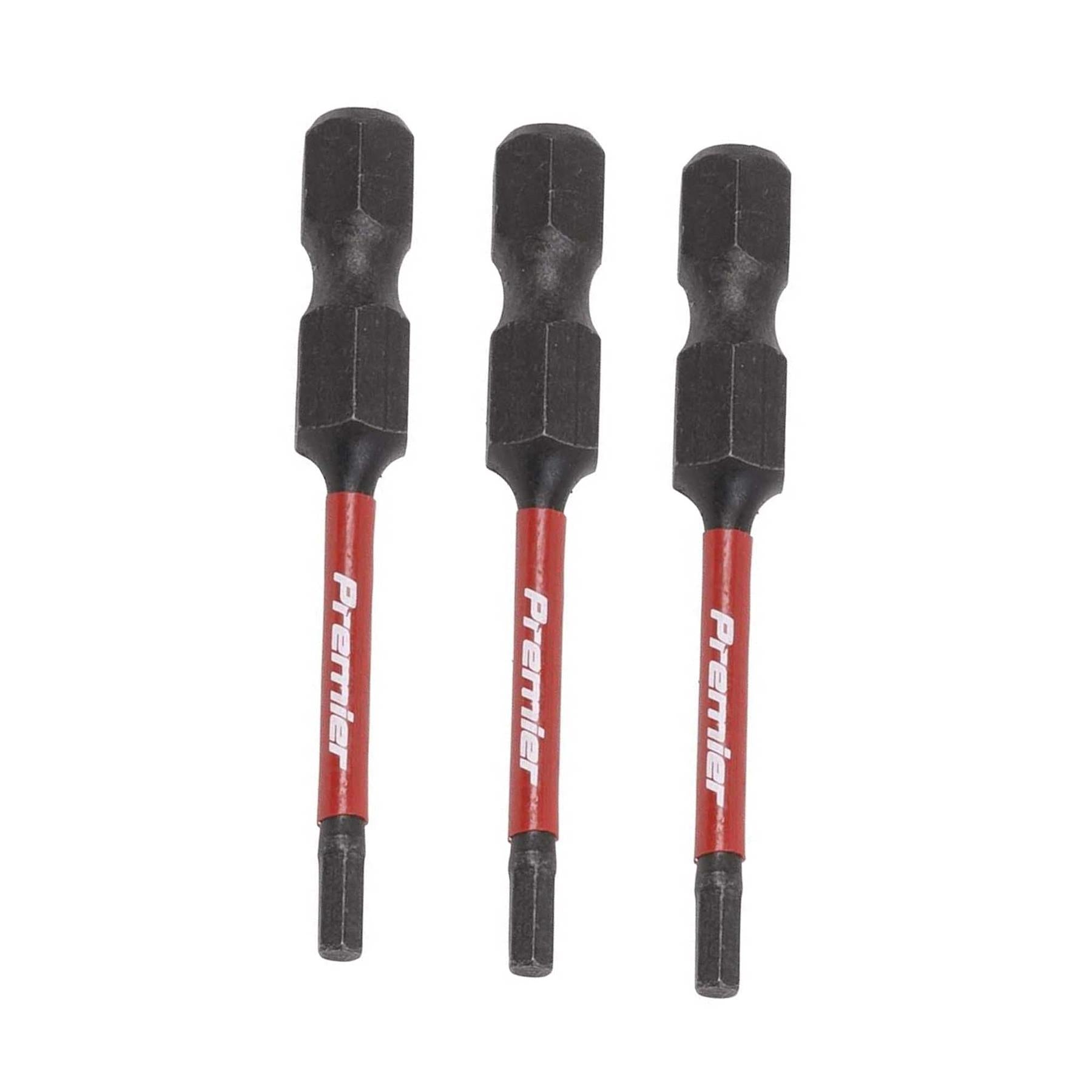 Hex 2.5mm Impact Power Tool Bits 50mm - 3pc