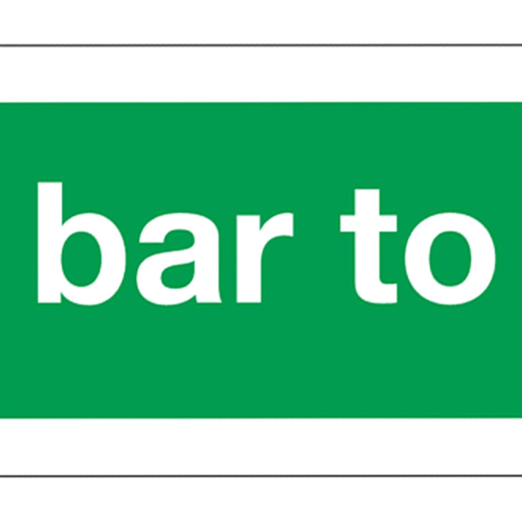 Safe Conditions Safety Sign - Push Bar To Open - Self-Adhesive Vinyl