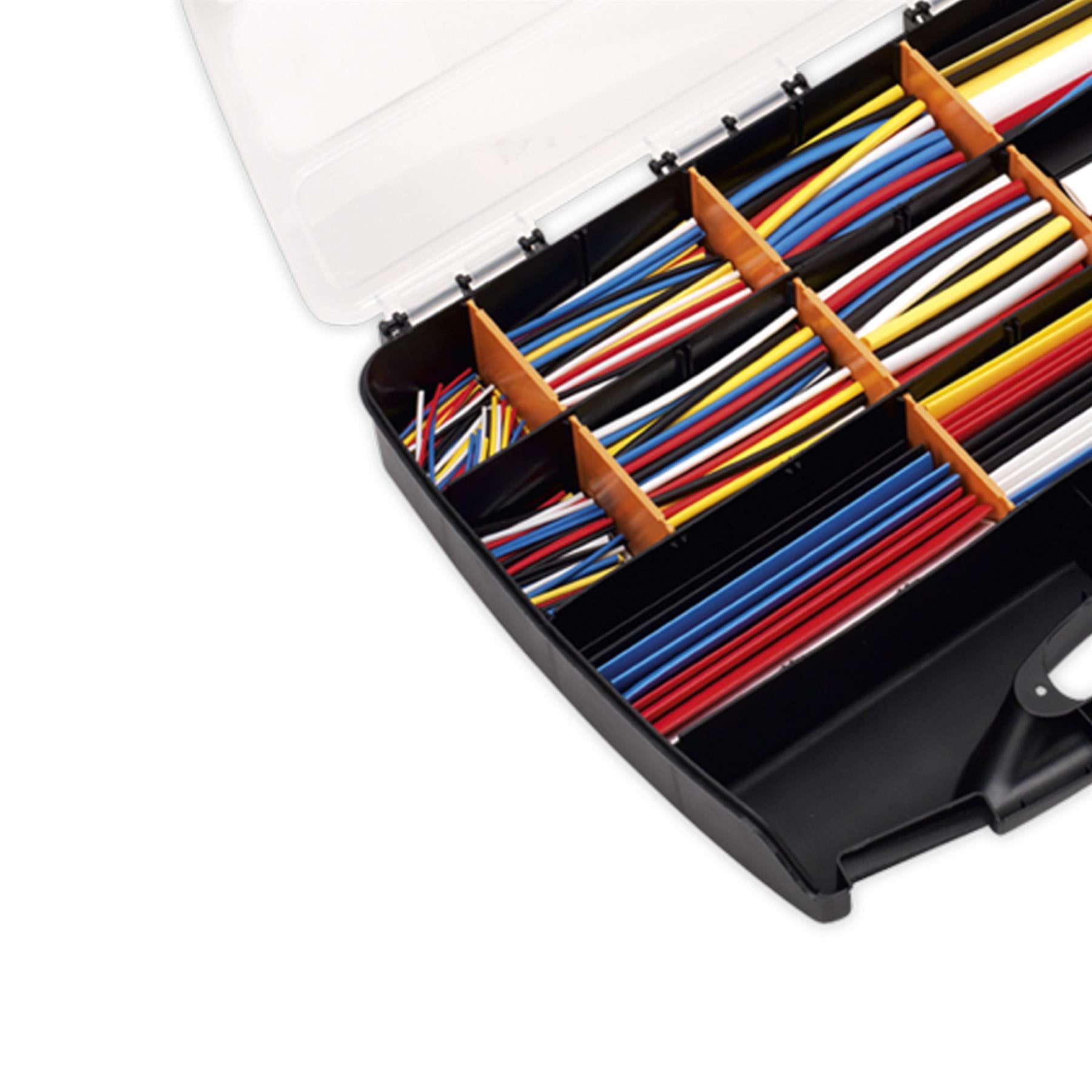 Sealey Heat Shrink Tubing Asstmt 590pc Mix Colours 50,100,150&200mm