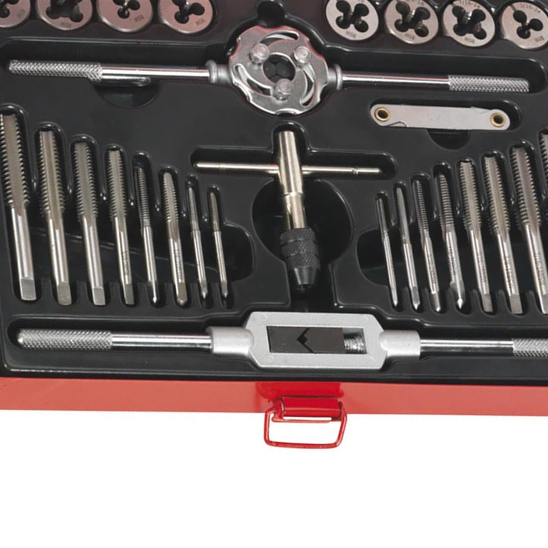 Sealey 28pc Tap and Die Set Split Dies Imperial BSW Thread Cutting 1/8" - 1/2"