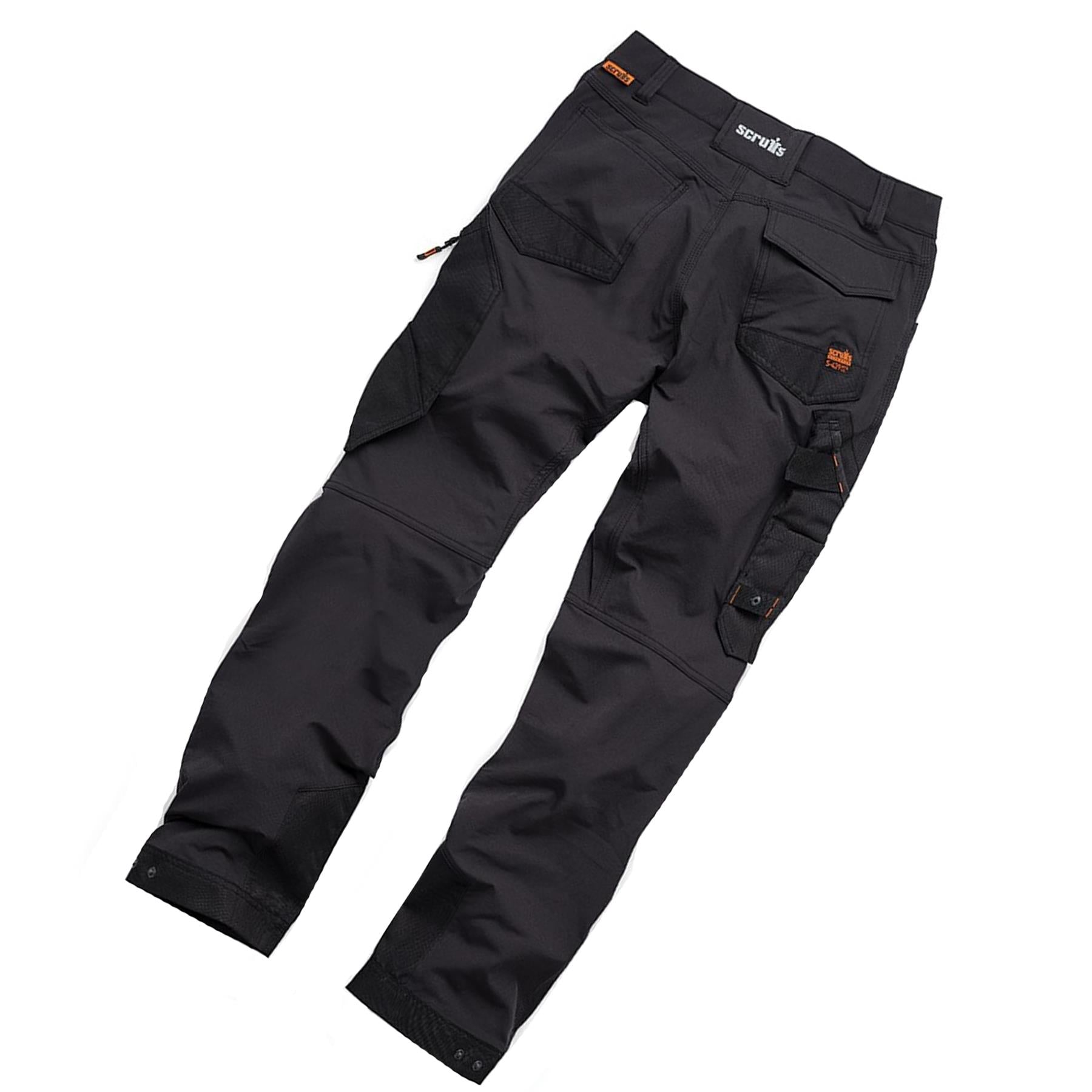 Scruffs Work Trouser Pro Flex Plus Lightweight Hard Wearing Black 30S
