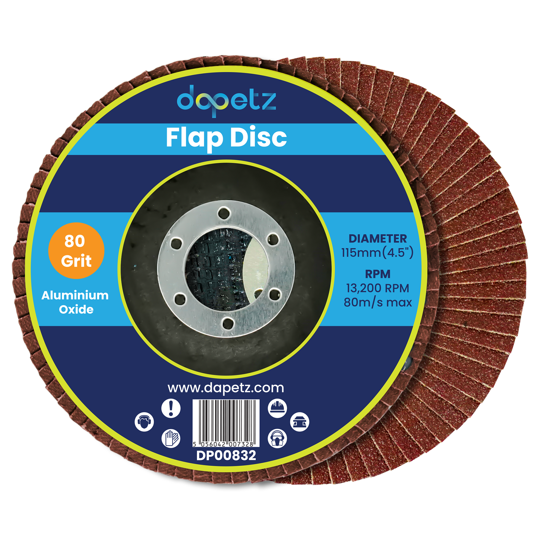 10 X Flap Sanding Discs 115mm 60 80 Grit Aluminium Oxide 4.5" Angle Grinder Mix