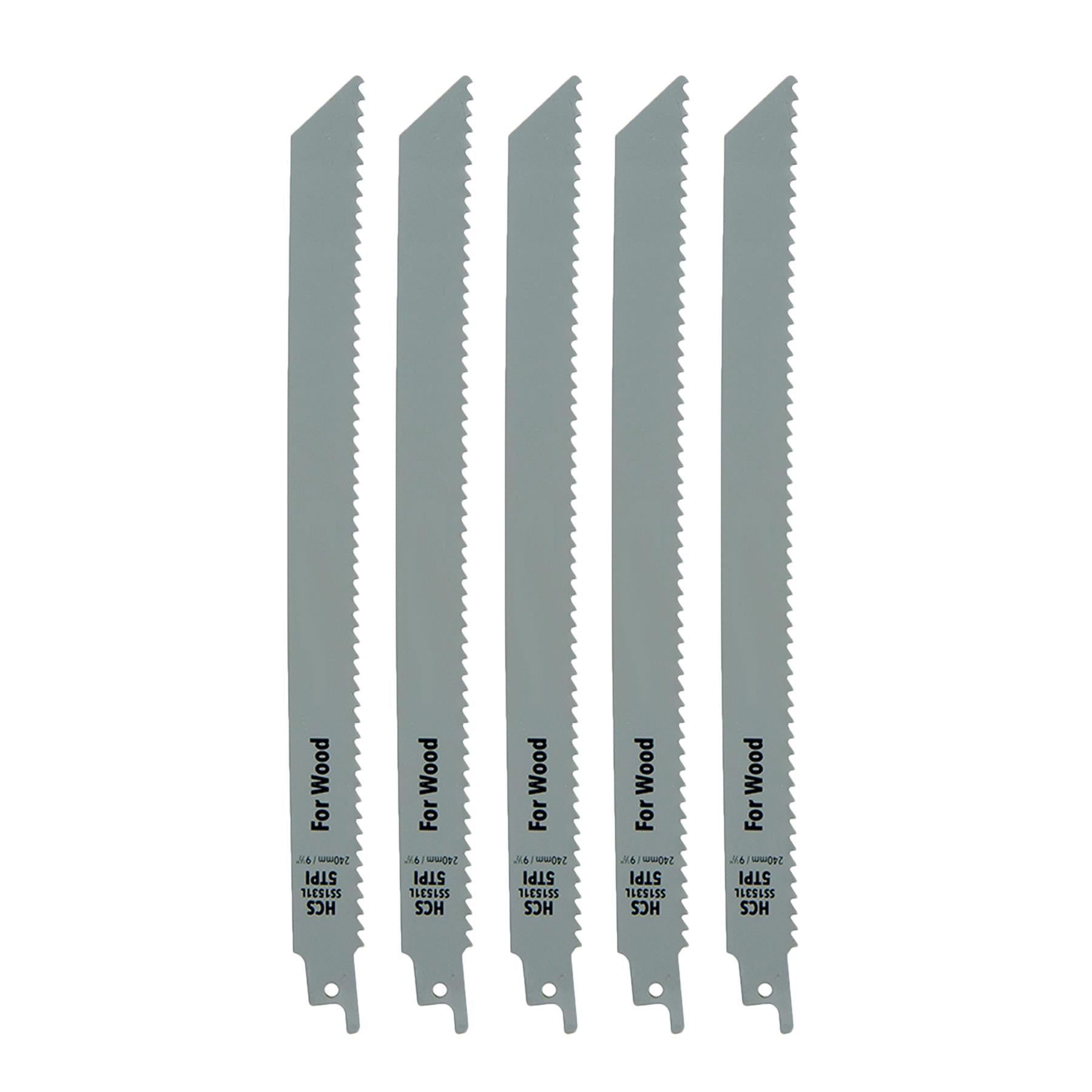 Quality 5 X Reciprocating Saw Blades 5 Tpi 240mm DIY
